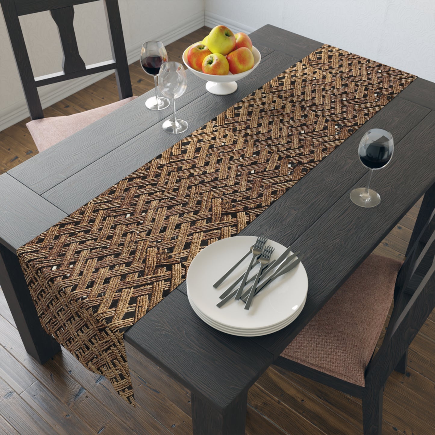Title: Table Runner (Cotton, Poly)_ Rustic Natural Weave Table Runner for Stylish Dining_ N7+ Series TRUNNER PT2WW005_ Limited Edition by WesternWaves_