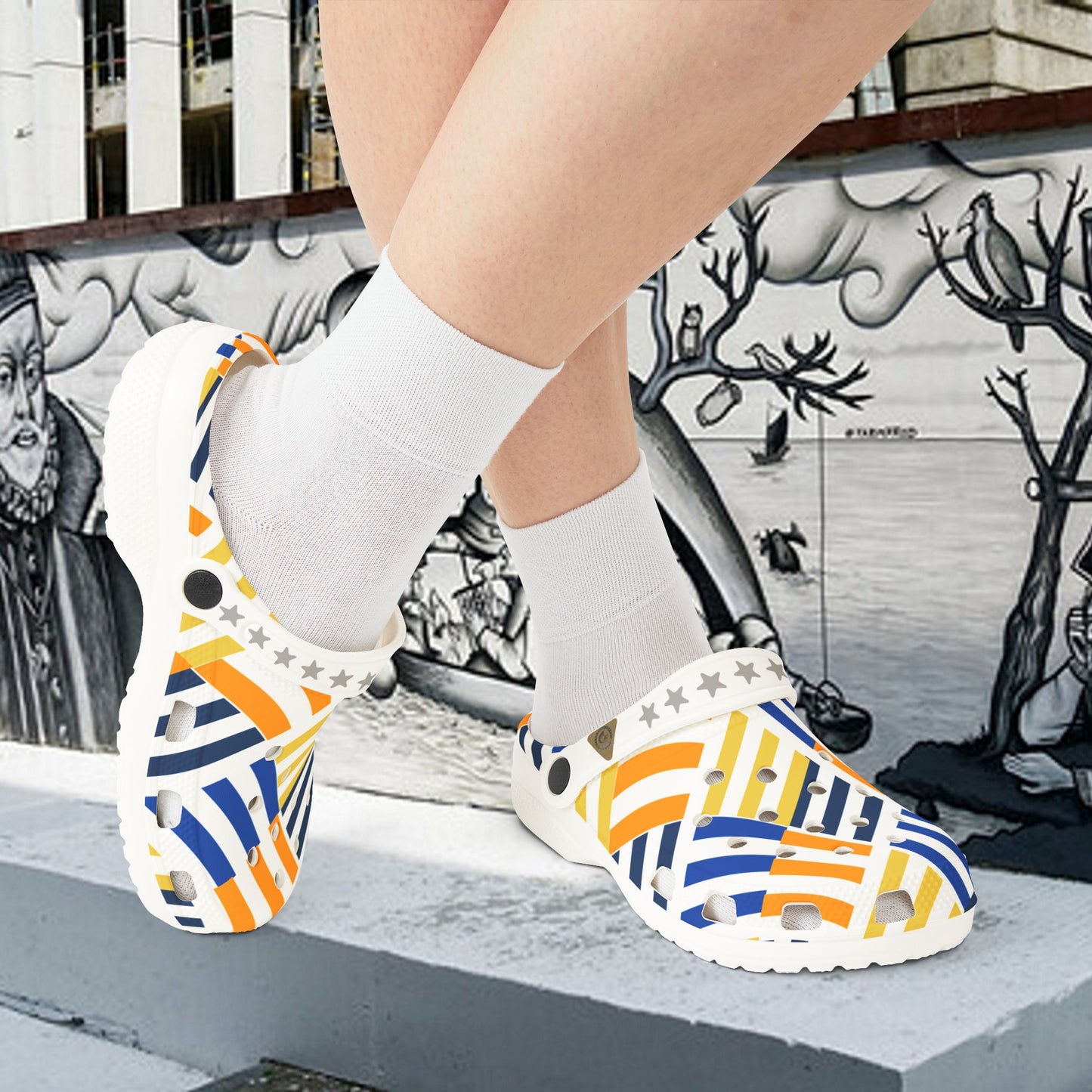 EVA Foam Clogs (AOP)_ N+ Series EVAFC(AOP) PT2WW004_ Limited Edition Cloud Comfort with Charms by WesternWaves: