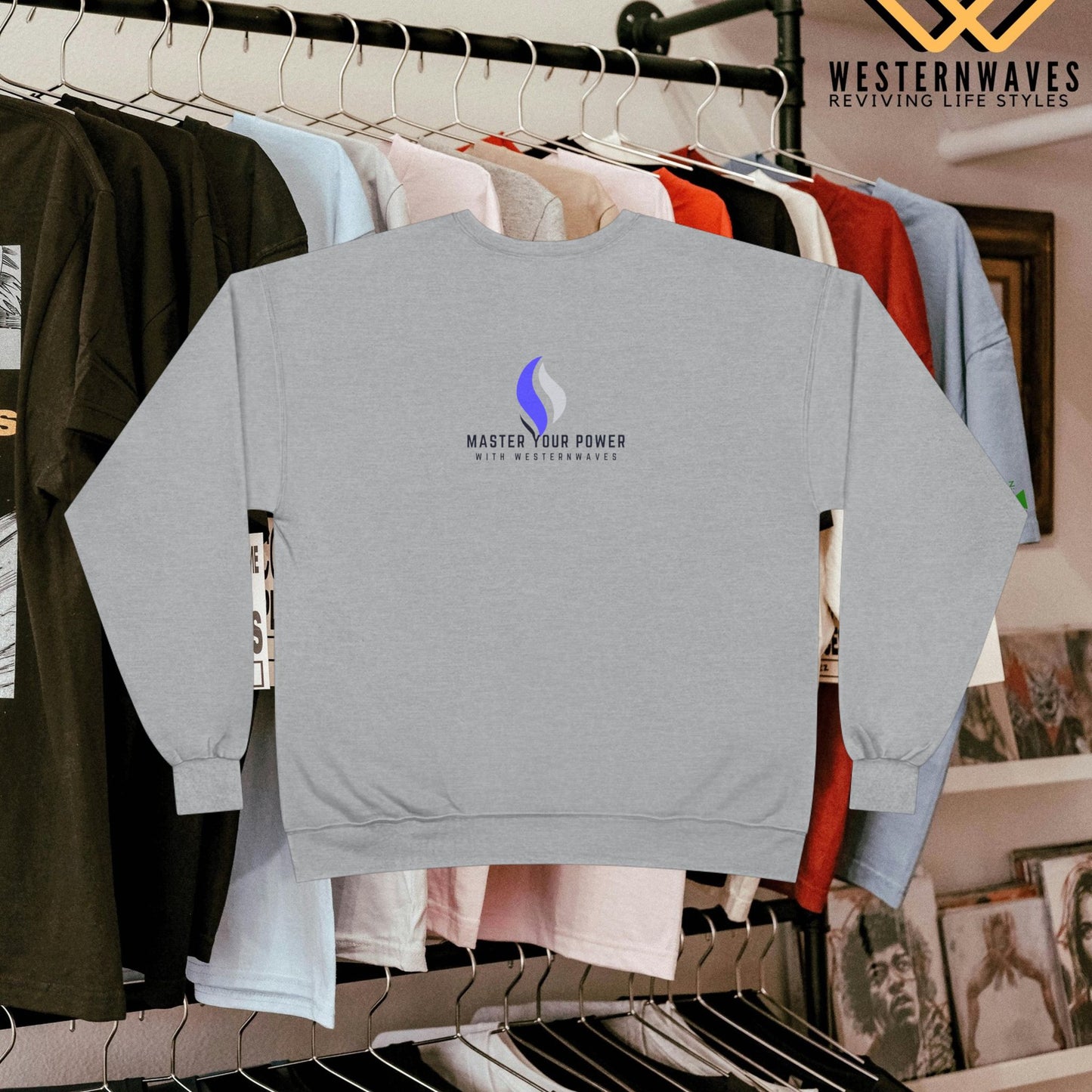 Unisex EcoSmart® Crewneck Sweatshirt_ N3+ Series USESCNSS PT2WW001_ Limited Edition Perfect Blend of Comfort, Style, & Sustainability by WesternWaves: