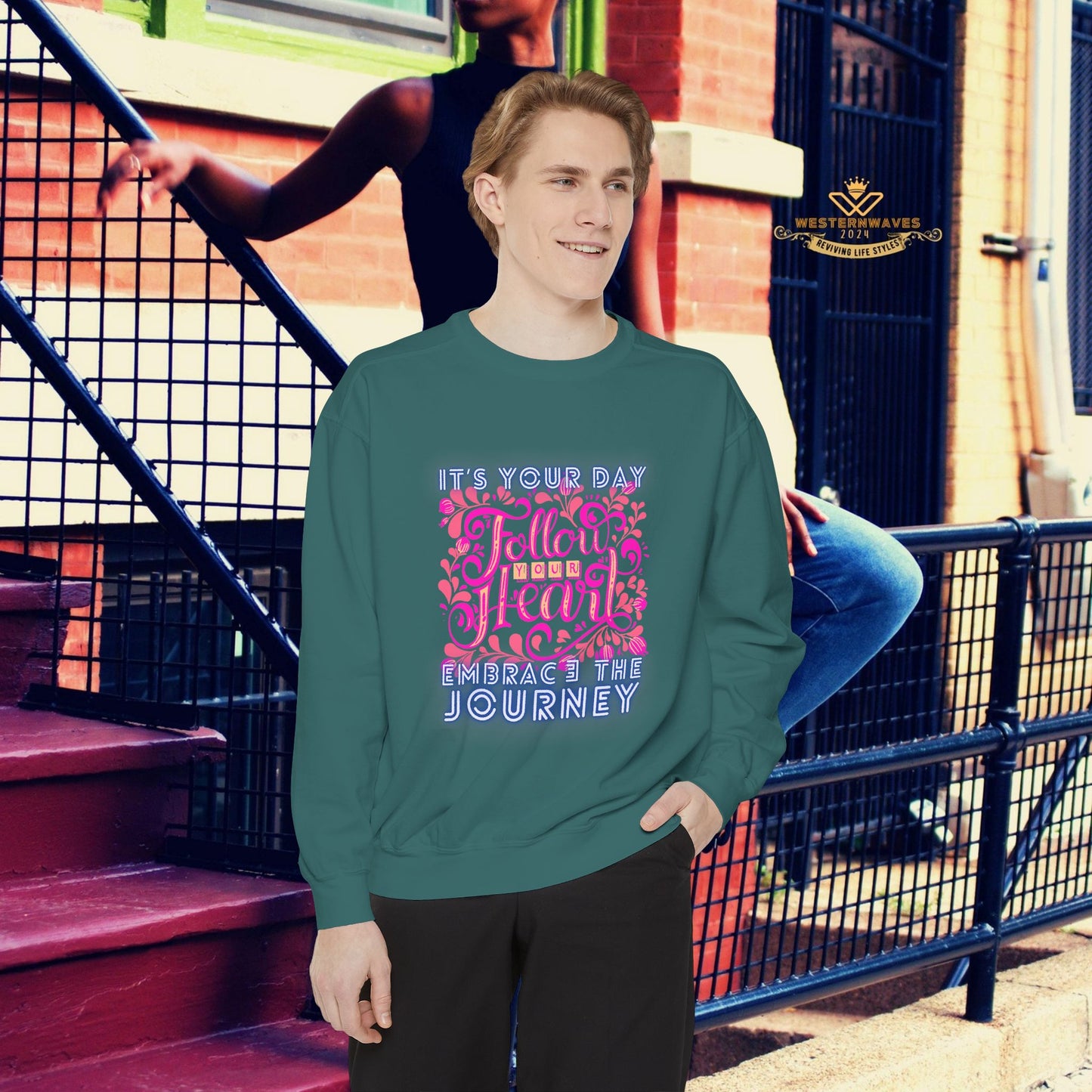 Unisex Garment-Dyed Sweatshirt_ N3+ Series UGDSS PT2WW001_ WesternWaves Limited Edition: