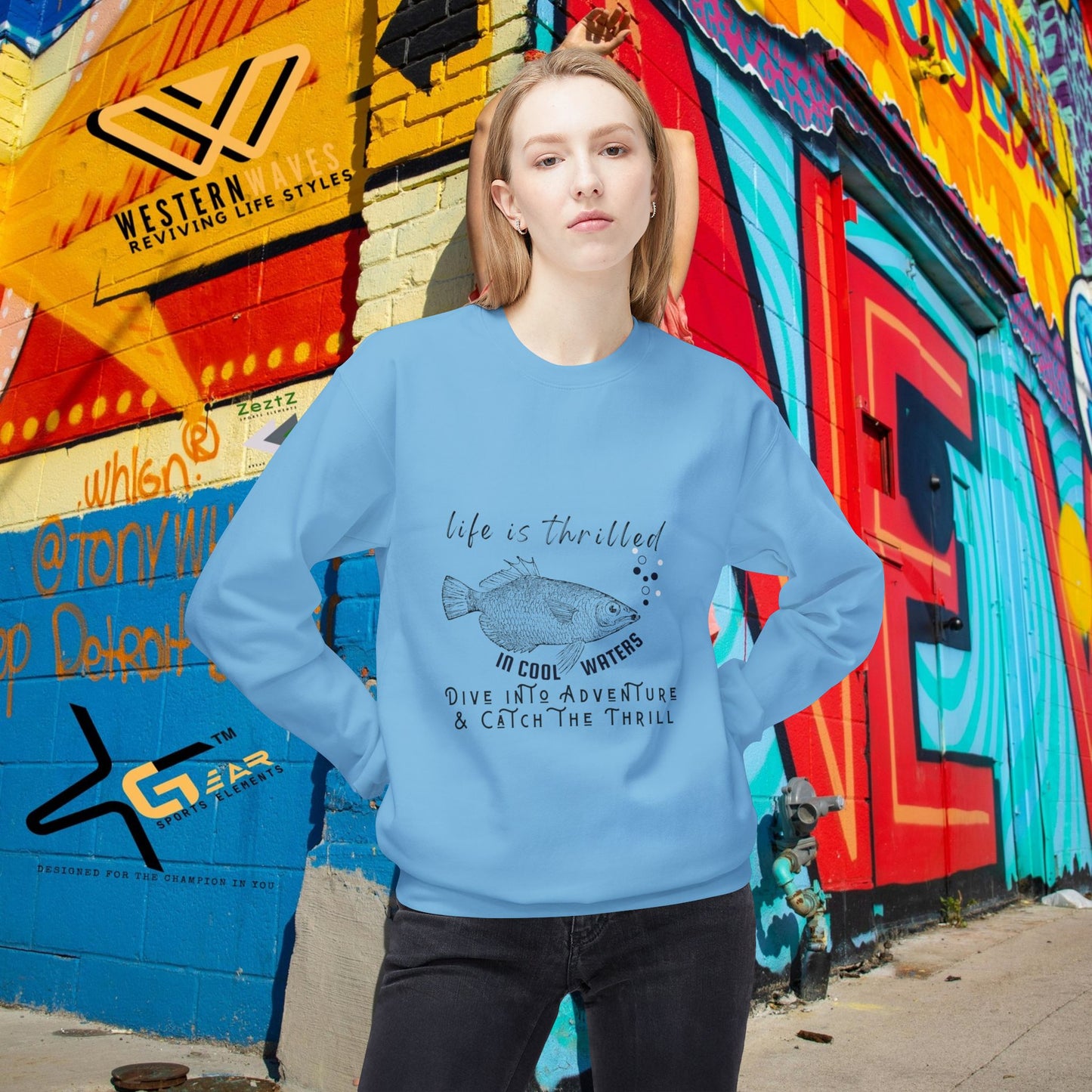 Unisex Midweight Softstyle Fleece Crewneck Sweatshirt_ N3+ Series USMWSSFCNSS PT2WW007_ Limited Edition Stylish Eco-conscious Raw Classic by WesternWaves: