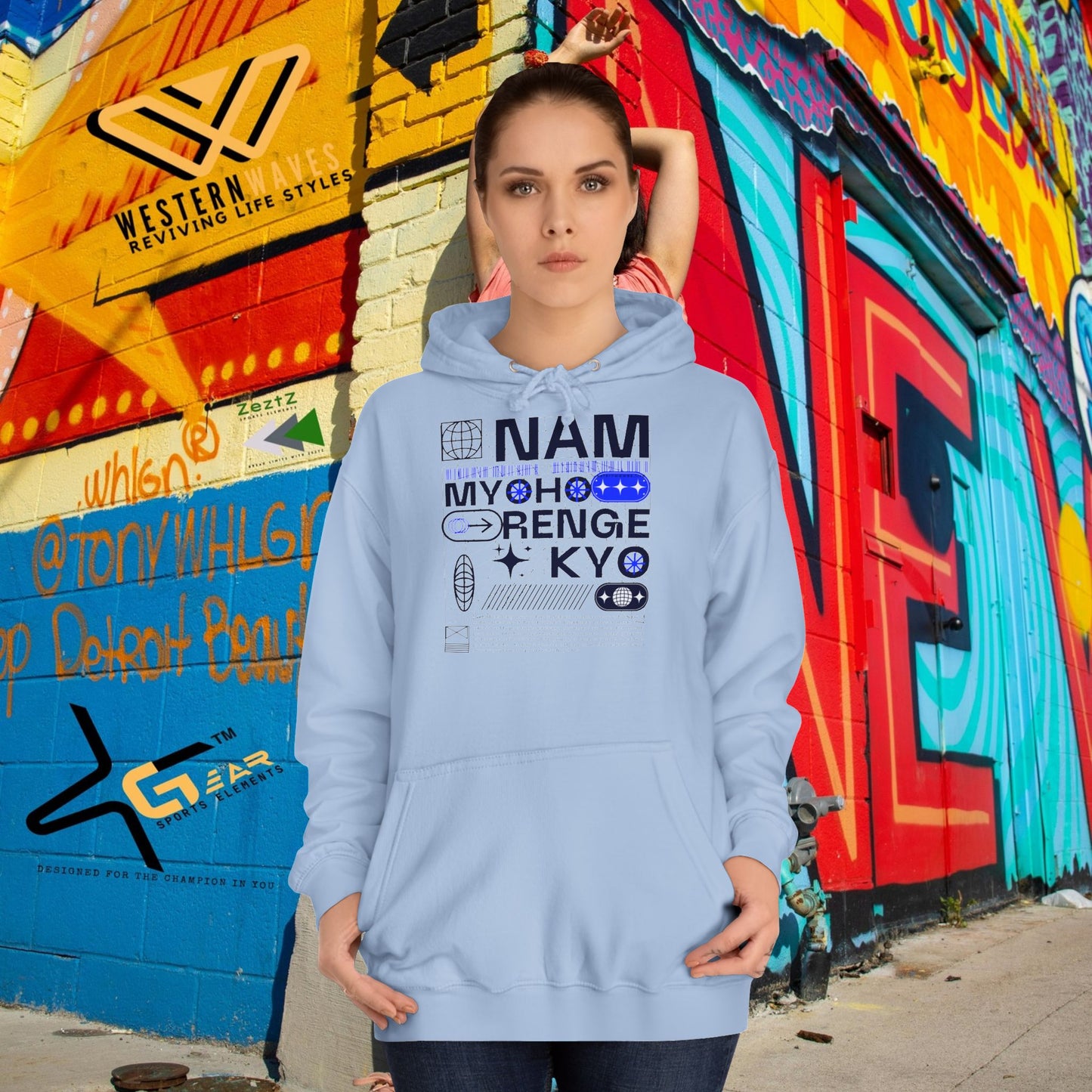 Unisex College Hoodie_ N2+ Series USCH PT2WW005_ Limited Edition Timeless Unisex Design by WesternWaves: