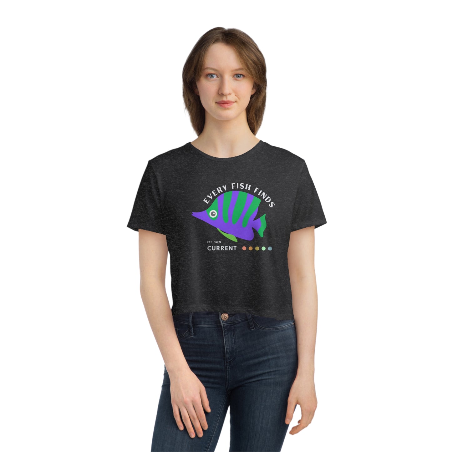 Women's Flowy Cropped Tee_ N+ Series WFCT PT2WW002_ Chic Comfort Tee by Bella + Canvas_ Limited Edition by WesternWaves: