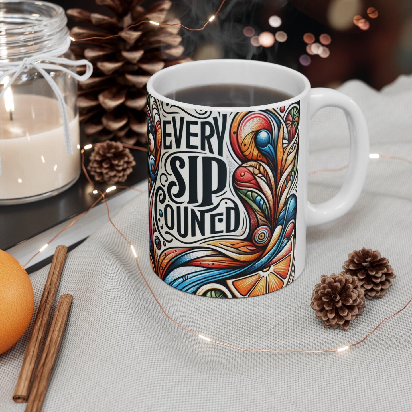 Ceramic Coffee Mug 11oz & 15oz_ N8* Series CCMUGS PT2WW001_ Limited Edition Artistic Tea/Coffee Mug by WesternWaves: