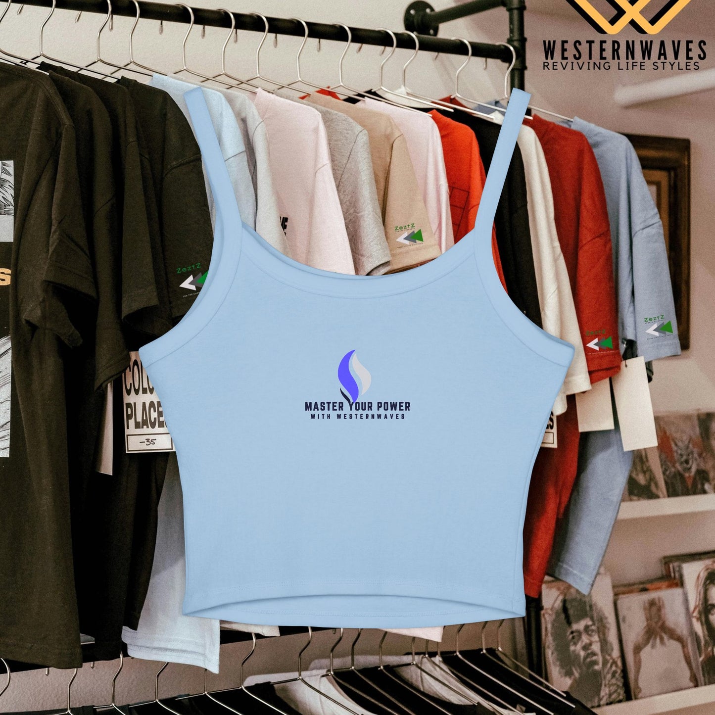 Women's Spaghetti Strap Tank Top_ N2+ Series SSTT PT2WW001_ Limited Edition Luxurious Blend by WesternWaves: