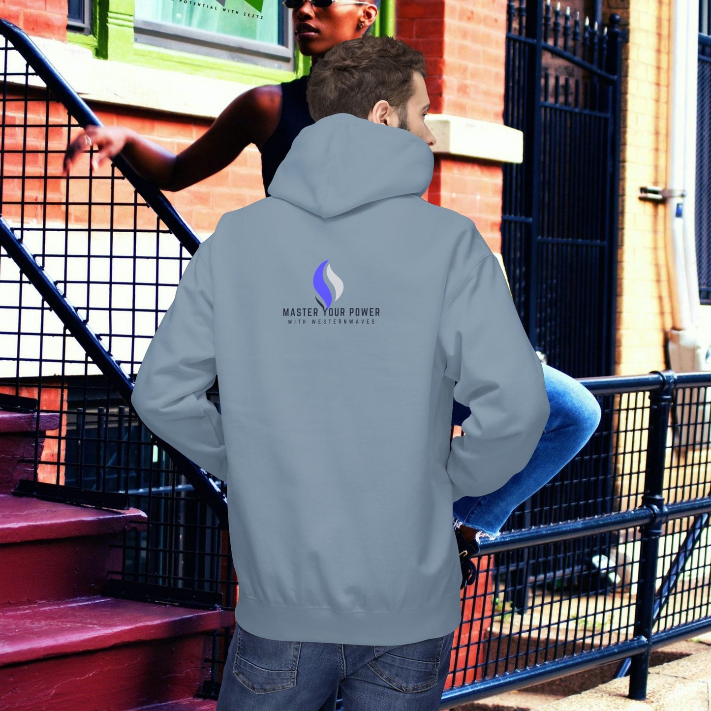Unisex Midweight Softstyle Fleece Hoodie_ N3+ Series USMWSSFH PT2WW006_ Limited Edition Luxuriously Soft 100% Cotton Face by WesternWaves: