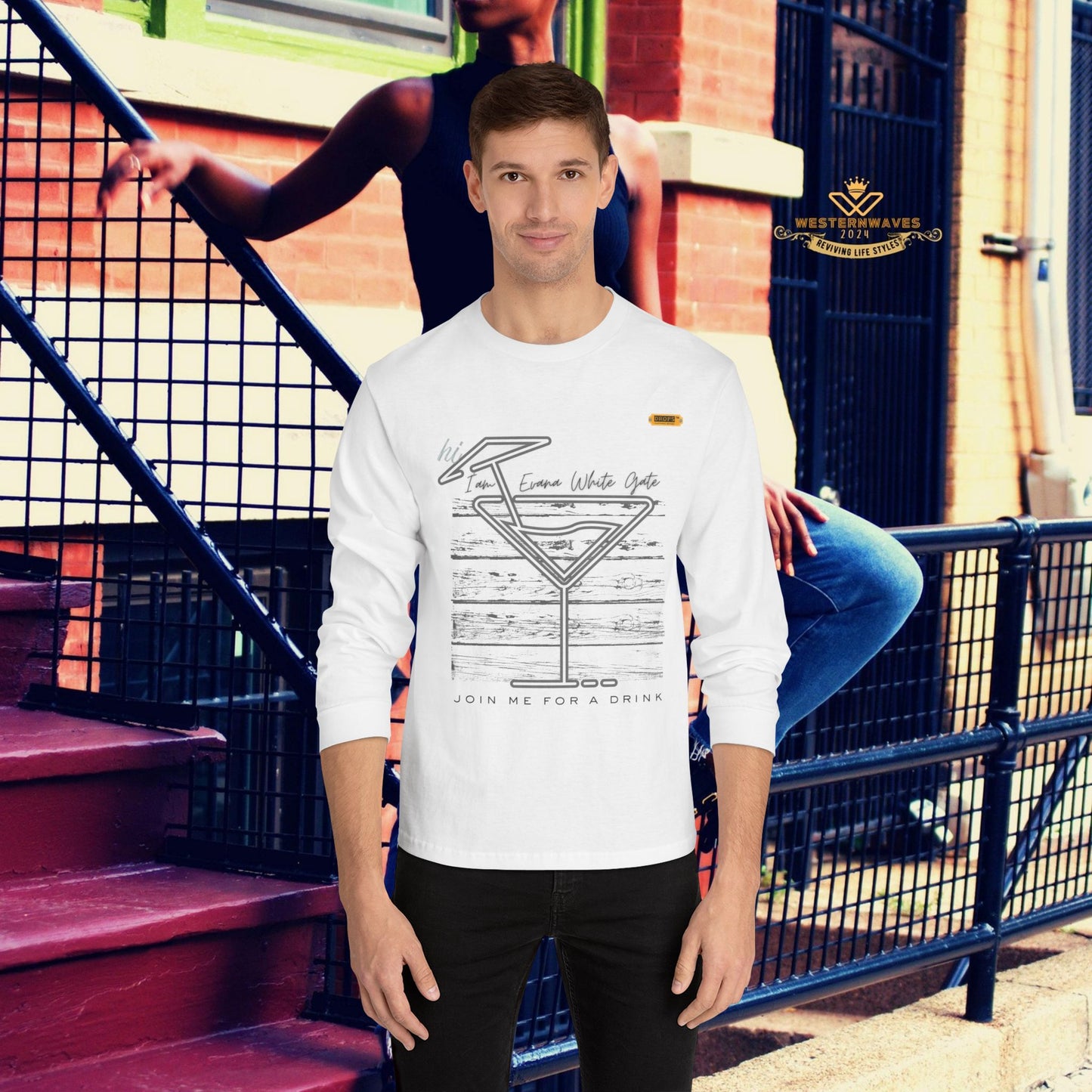 Unisex Classic Long Sleeve T-Shirt_ N6* Series USCLSTS PT2WW002_ Limited Edition Playful Design by WesternWaves: