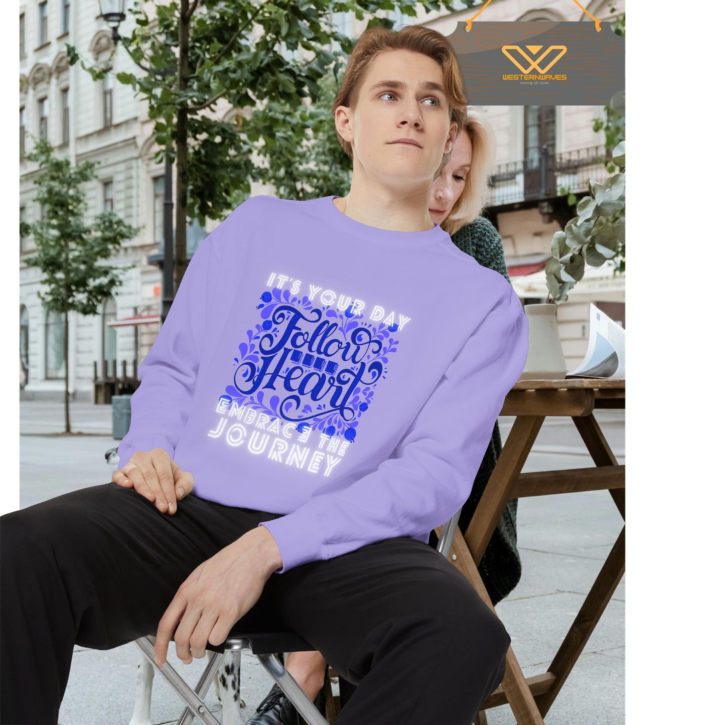 Unisex Garment-Dyed Sweatshirt_ N3+ Series UGDSS PT2WW002_ Limited Edition by WesternWaves_
