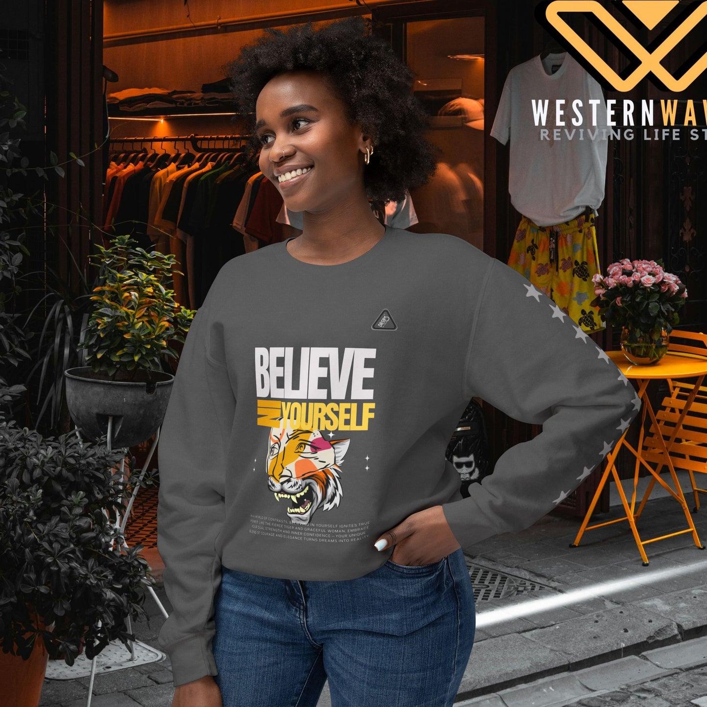 Unisex Lightweight Crewneck Sweatshirt_ N2 Series ULWCSS PT2WW006_ Limited Edition Unparalleled Quality by WesternWaves: