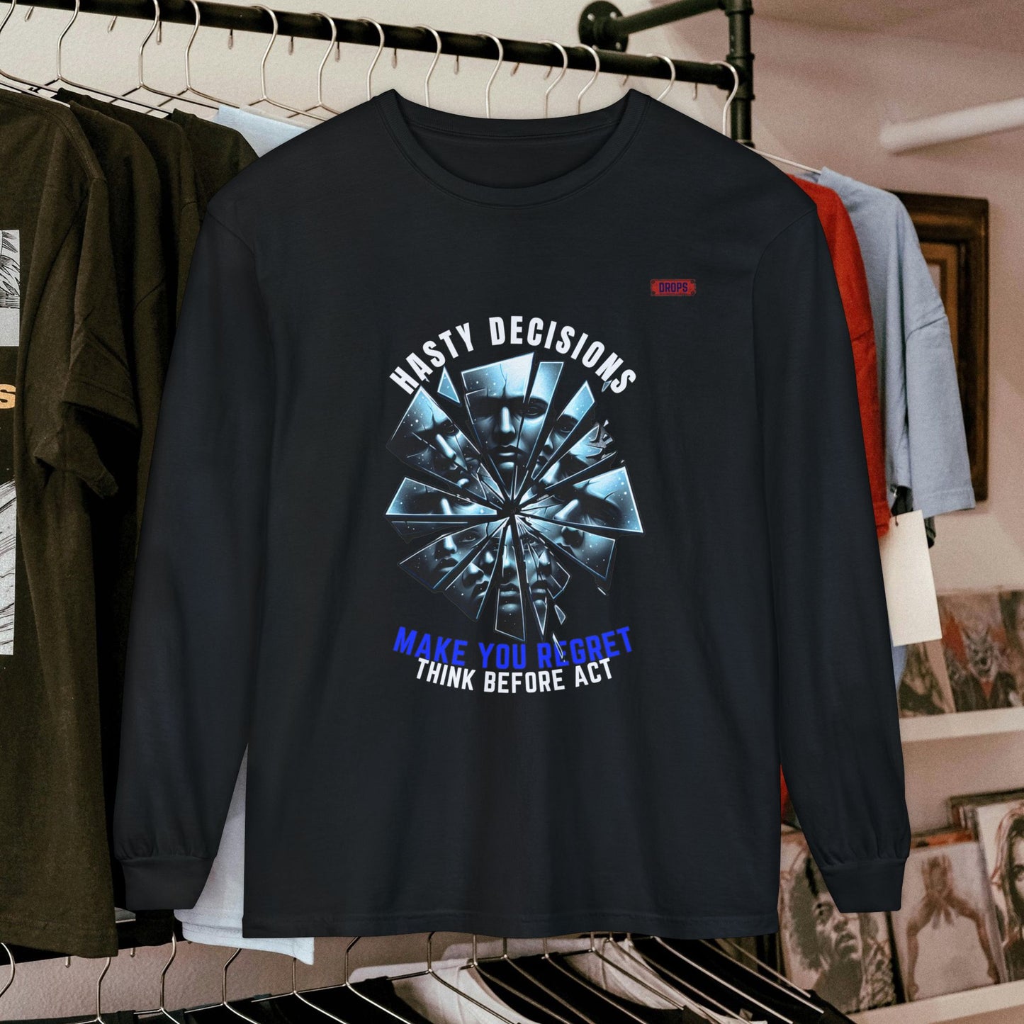 Unisex Long Sleeve T-shirt_ Series N8+ USLSTS PT2WW001_ HSD 009_ Limited Edition Trendy Statement Apparel by WesternWaves:
