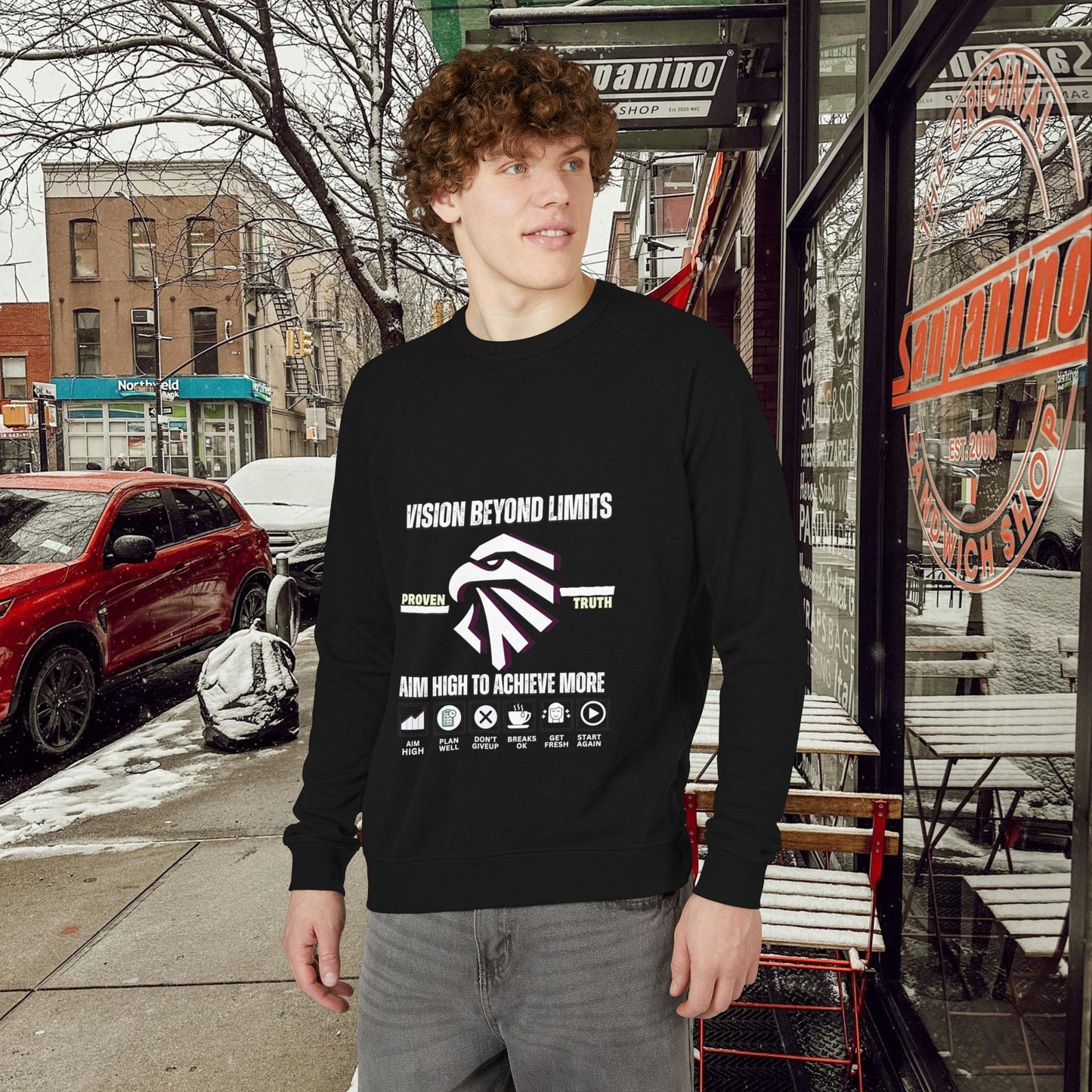 Unisex French Terry Raglan Crewneck Sweatshirt_ N8* Series USFTRCNSS PT2WW001_ Limited Edition Cozy Fashion Gift for Him/Her by WesternWaves:
