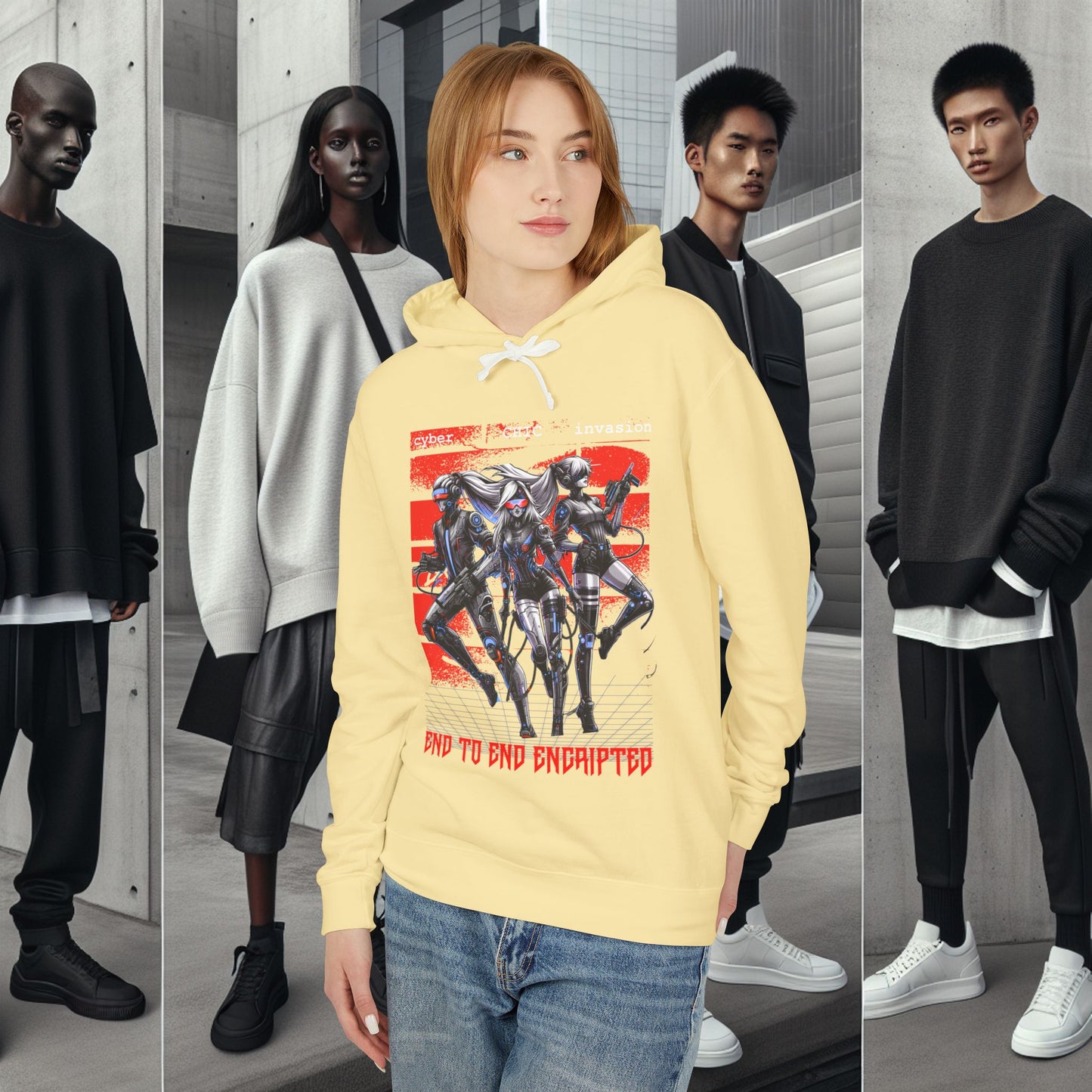 Unisex Lightweight Hooded Sweatshirt_ Series UWD 051_ Limited Edition Raw Streetwear by WesternWaves: