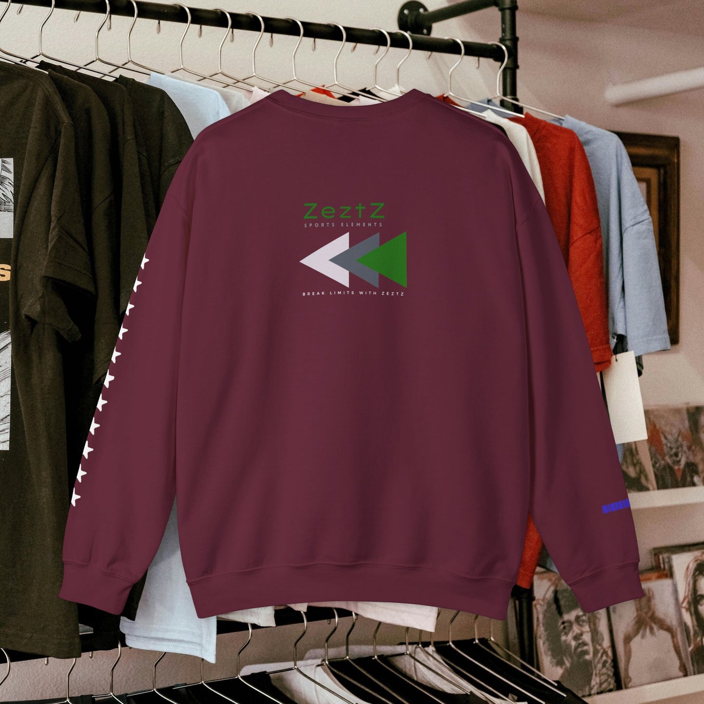 Unisex Heavy Blend™ Crewneck Sweatshirt_ N2+ Sports Series UHBCSS PT2WW008_ Limited Edition ‘Zeztz’ Brand Sports Elements by WesternWaves: