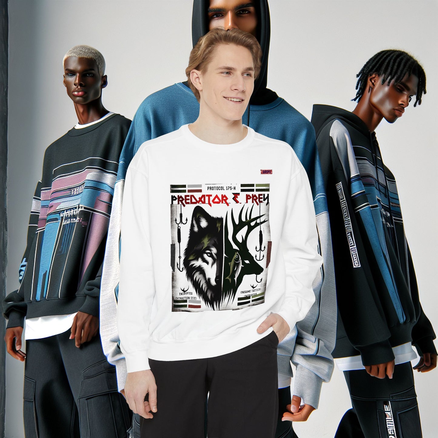 Predator & Prey Sweatshirt_ 03 Sep 2025_ Cozy Unisex Pullover, Nature Lover Apparel, Gifts for Wildlife Enthusiasts, Fall Fashion Layer