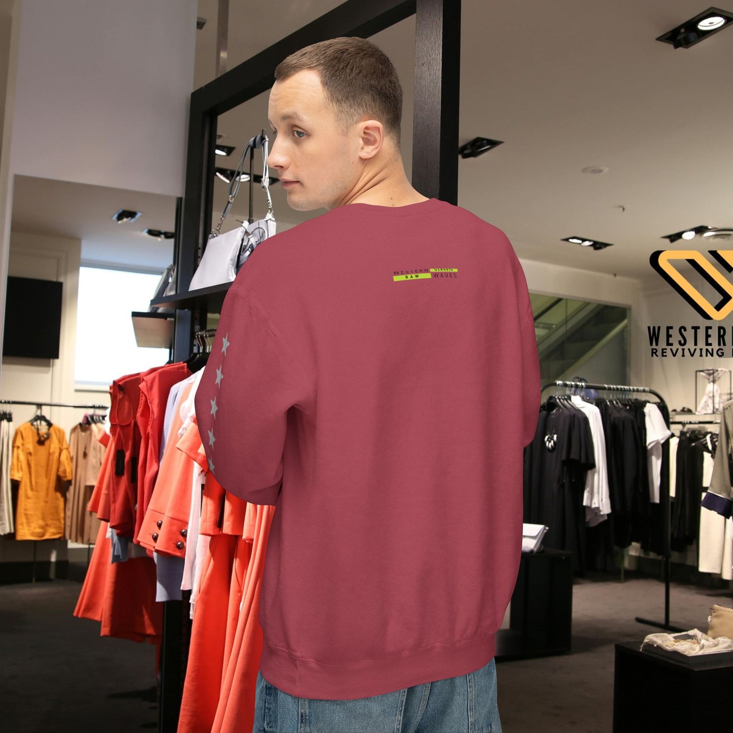 Unisex Lightweight Crewneck Sweatshirt_ N3+ Series ULWCSS PT2WW012_ Limited Edition Unparalleled Quality by WesternWaves: