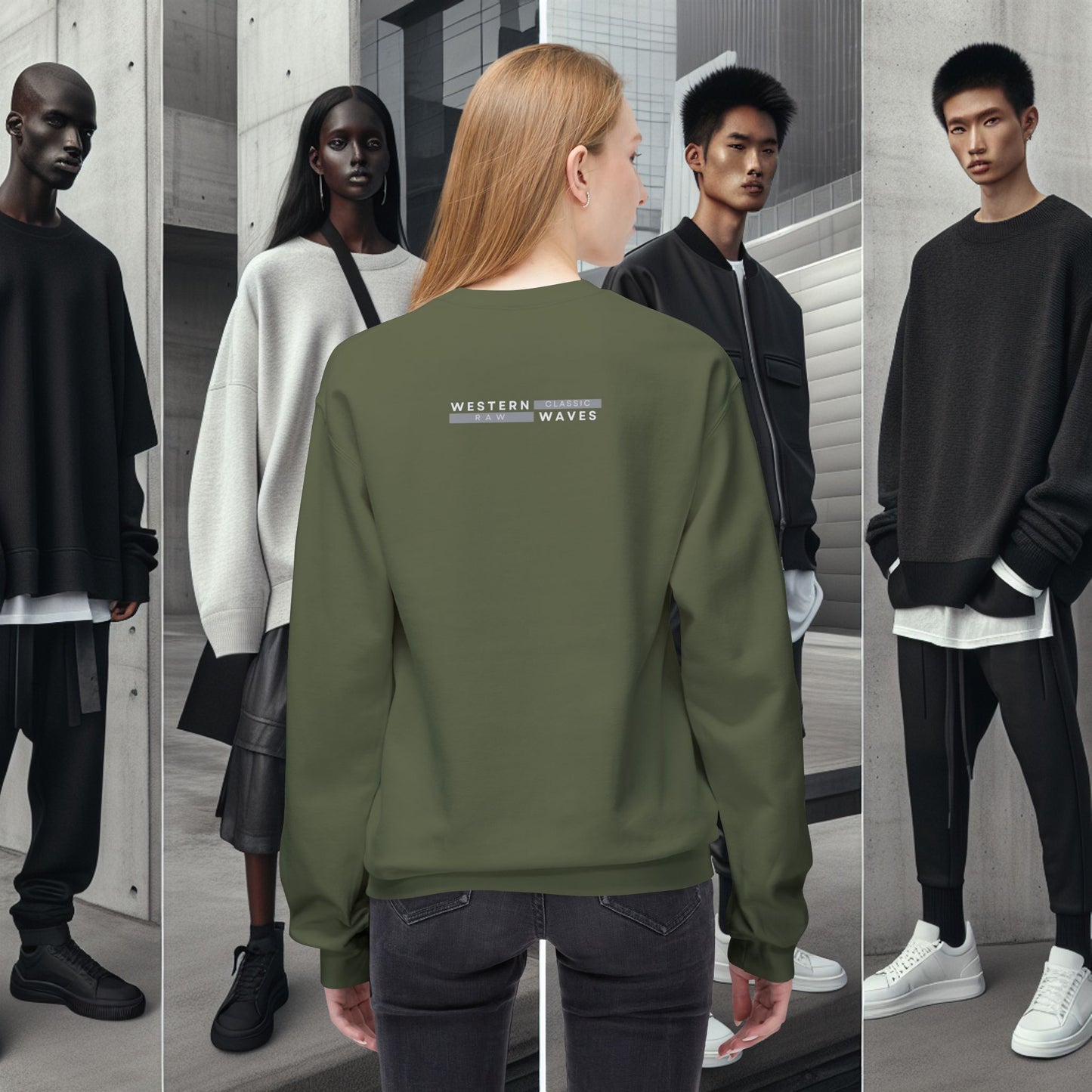 Urban Nomad Fleece Crewneck Sweatshirt_ UWD 0027_ | Cozy Streetwear Style, Perfect for Travel, Gifts, Fall & Winter Layers, Graphic Pullover