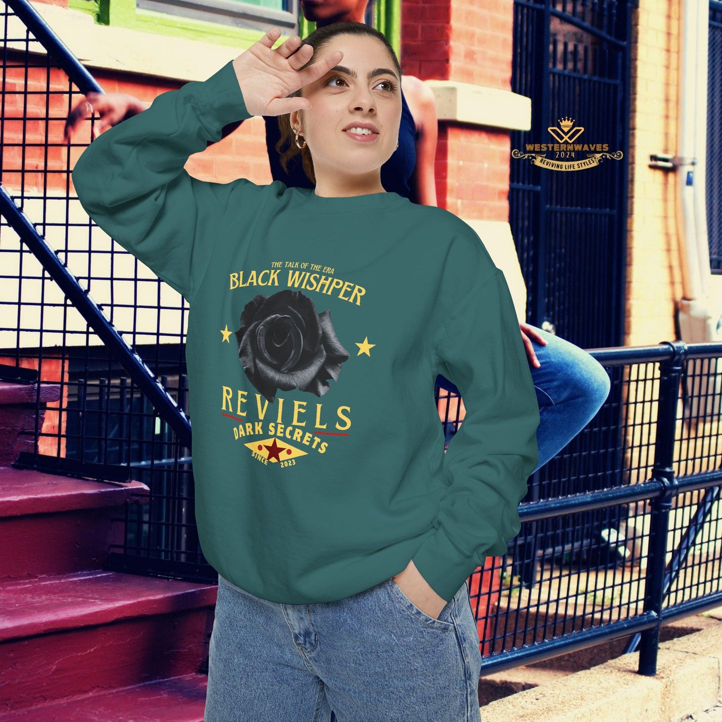 Unisex Garment-Dyed Sweatshirt_ N3+ Series UGDSS PT2WW001_ Limited Edition Luxurious Comfort by WesternWawes: