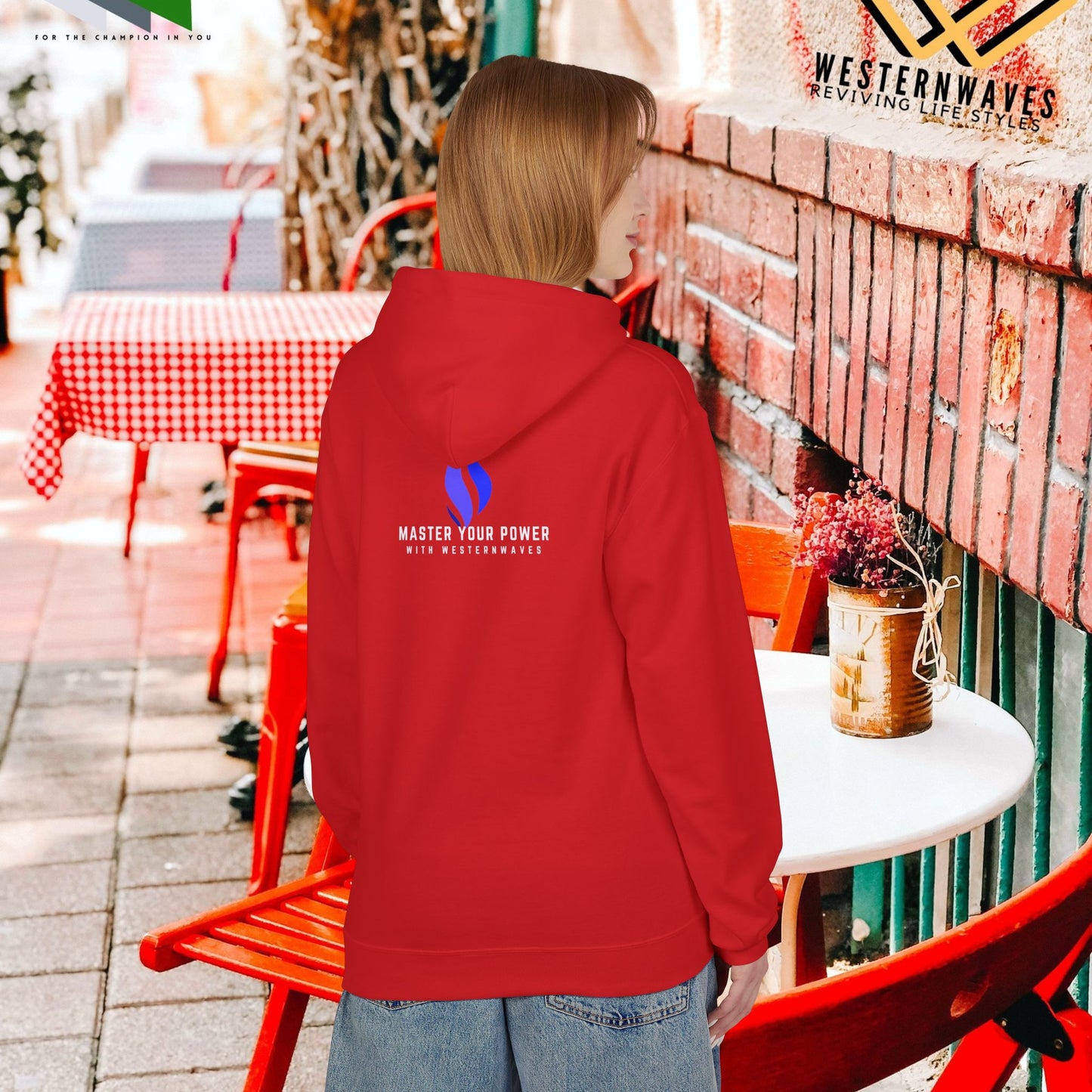 Unisex Midweight Softstyle Fleece Hoodie_ N3+ Series USMWSSFH PT2WW004_ Limited Edition Luxuriously Soft 100% Cotton Face by WesternWaves: