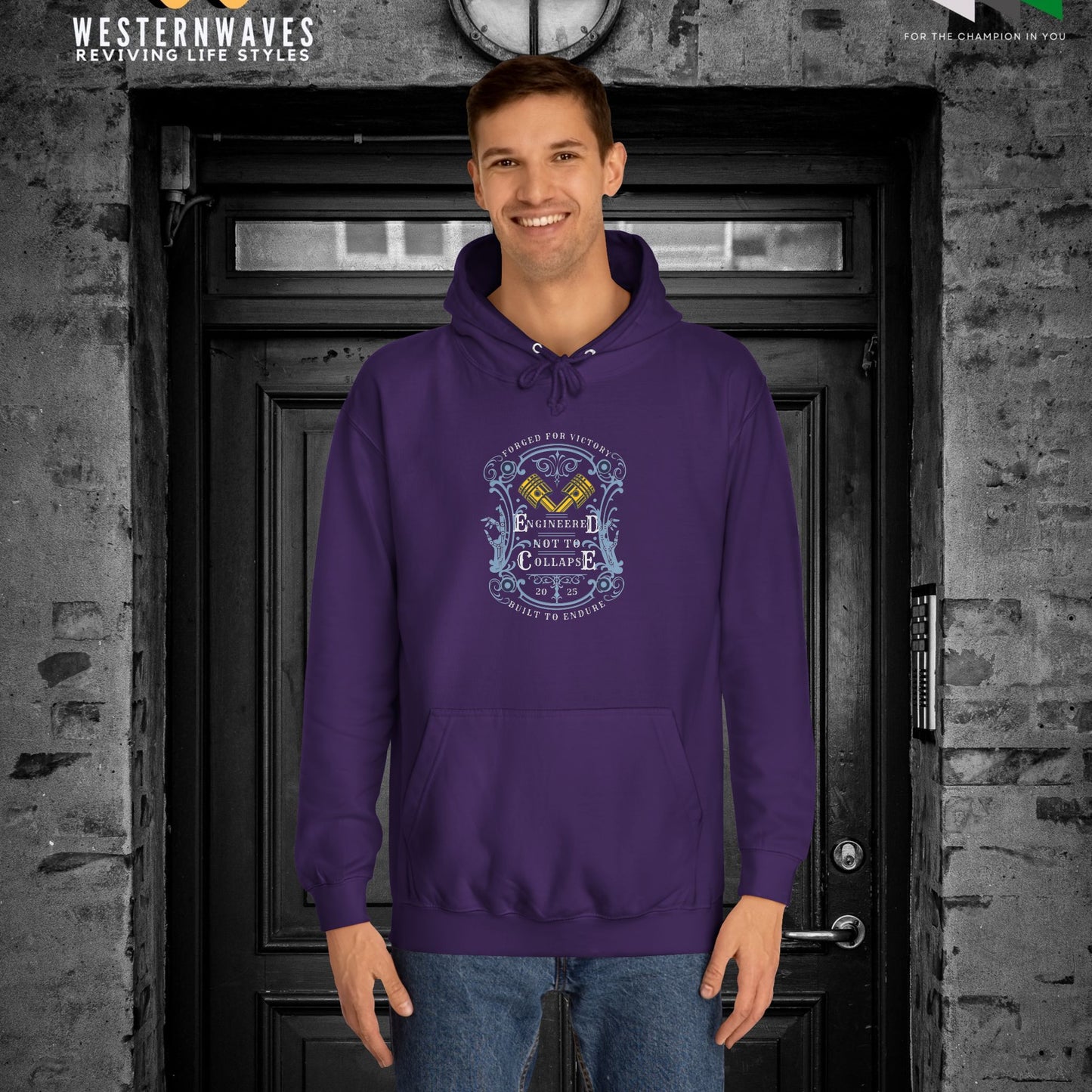Unisex College Hoodie_ N3+ Series SCH PT2WW004_ Limited Edition Timeless Unisex Design by WesternWaves: