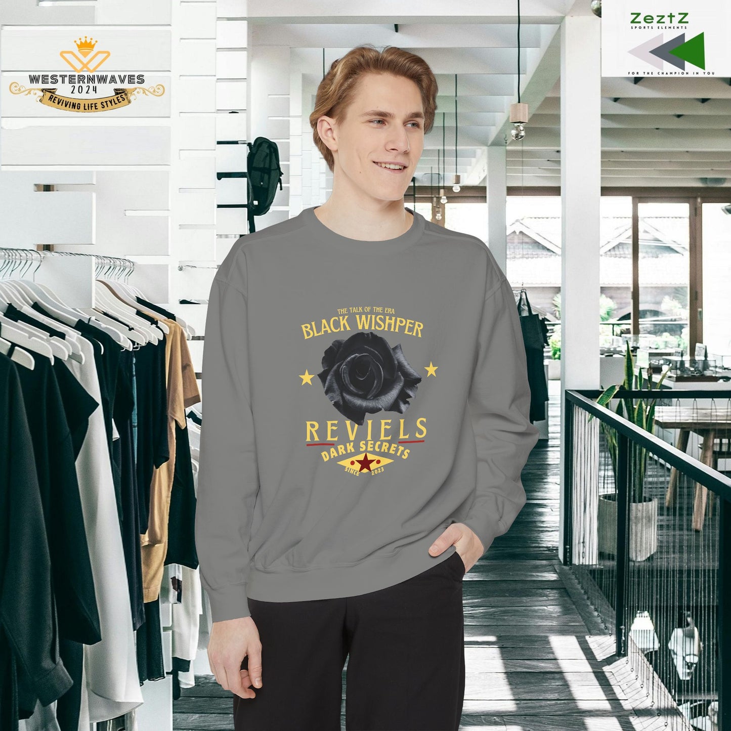 Unisex Garment-Dyed Sweatshirt_ N3+ Series UGDSS PT2WW001_ Limited Edition Luxurious Comfort by WesternWawes: