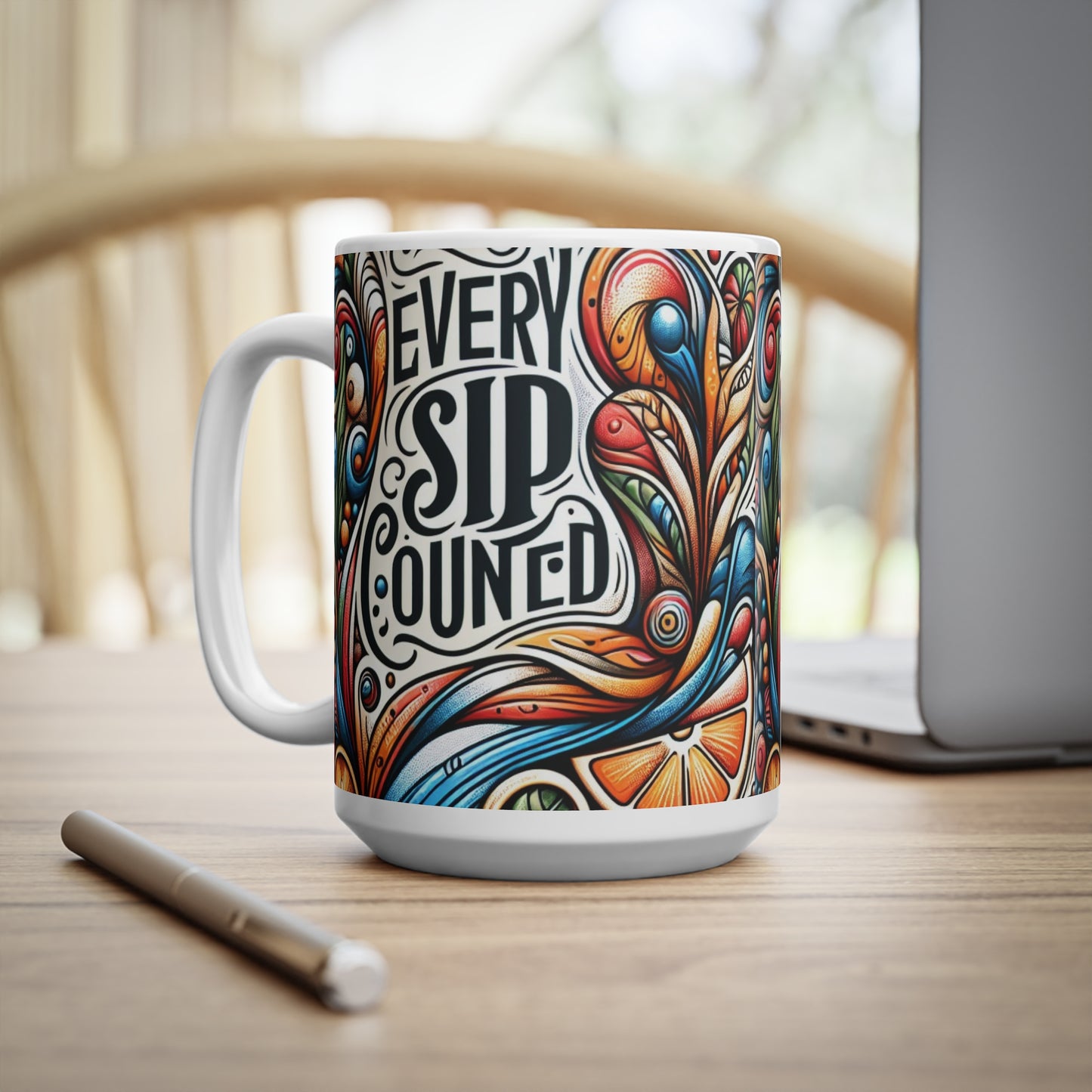 Ceramic Coffee Mug 11oz & 15oz_ N8* Series CCMUGS PT2WW001_ Limited Edition Artistic Tea/Coffee Mug by WesternWaves: