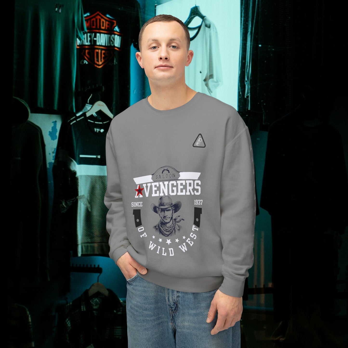 Unisex Lightweight Sweatshirt_ N7* Series USLWSS PT2WW002_ Limited Edition by WesternWaves: