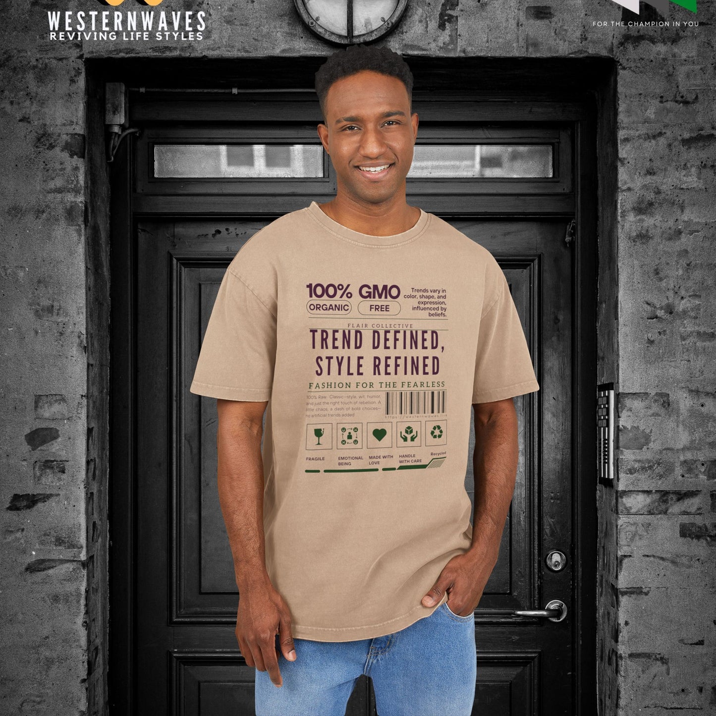 Men's Acid Washed Heavy Oversize Tee_ N3+ Series MAWHOSIZEDTEE PT2WW001_ Limited Edition Irresistible Cool Stuff by WesternWaves: