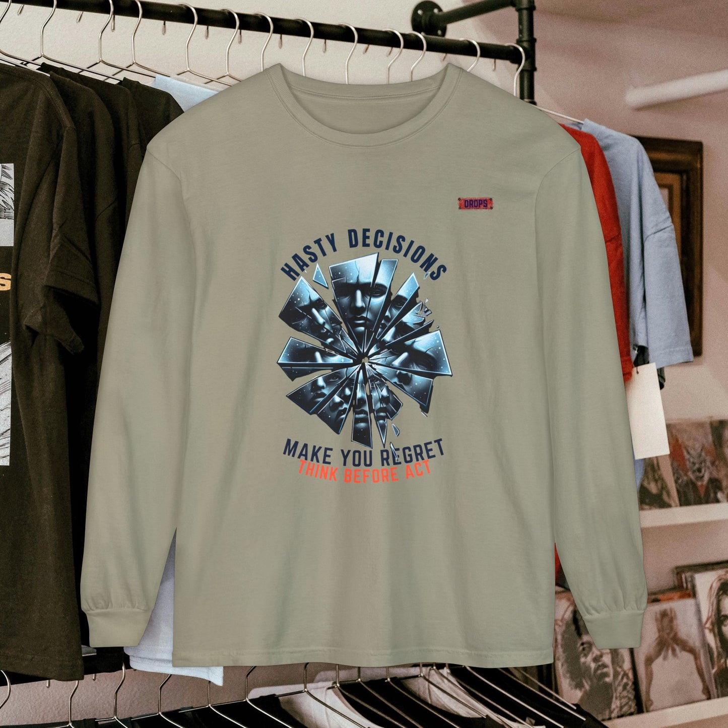 Unisex Long Sleeve T-shirt_ Series N8+ USLSTS PT2WW001_ HSD 009_ Limited Edition Trendy Statement Apparel by WesternWaves: