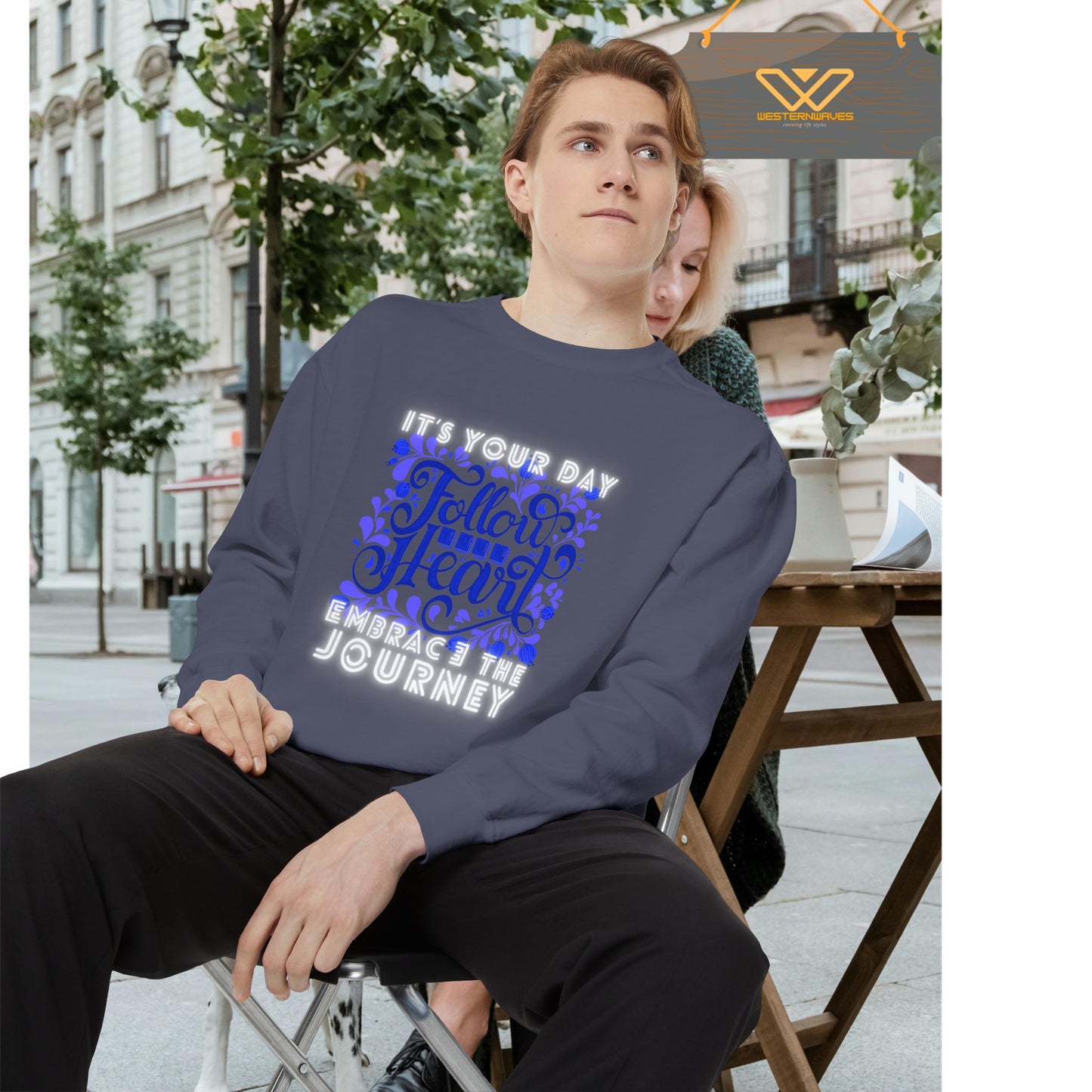 Unisex Garment-Dyed Sweatshirt_ N3+ Series UGDSS PT2WW002_ Limited Edition by WesternWaves_
