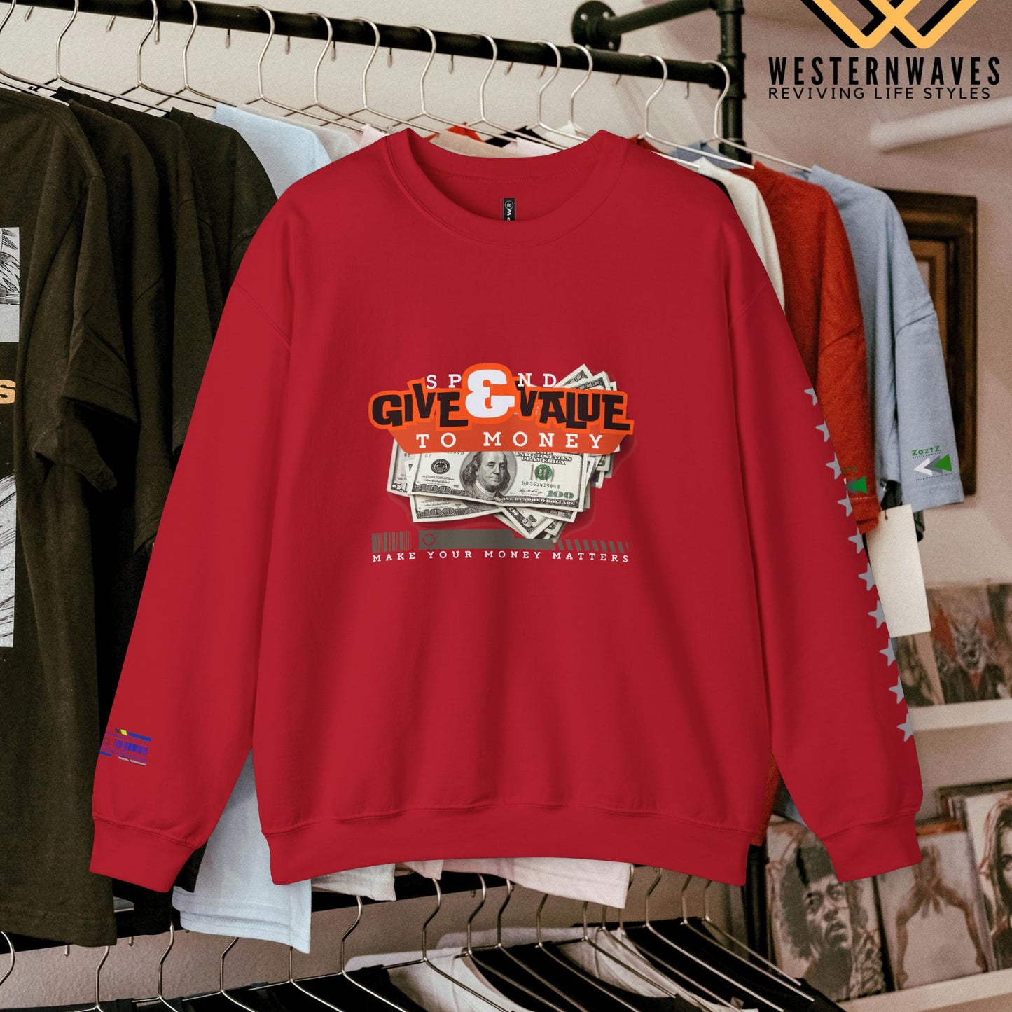 Unisex Heavy Blend™ Crewneck Sweatshirt_ N3+ Series UHBCSS PT2WW035_ Limited Edition Pure Luxury By WesternWaves: