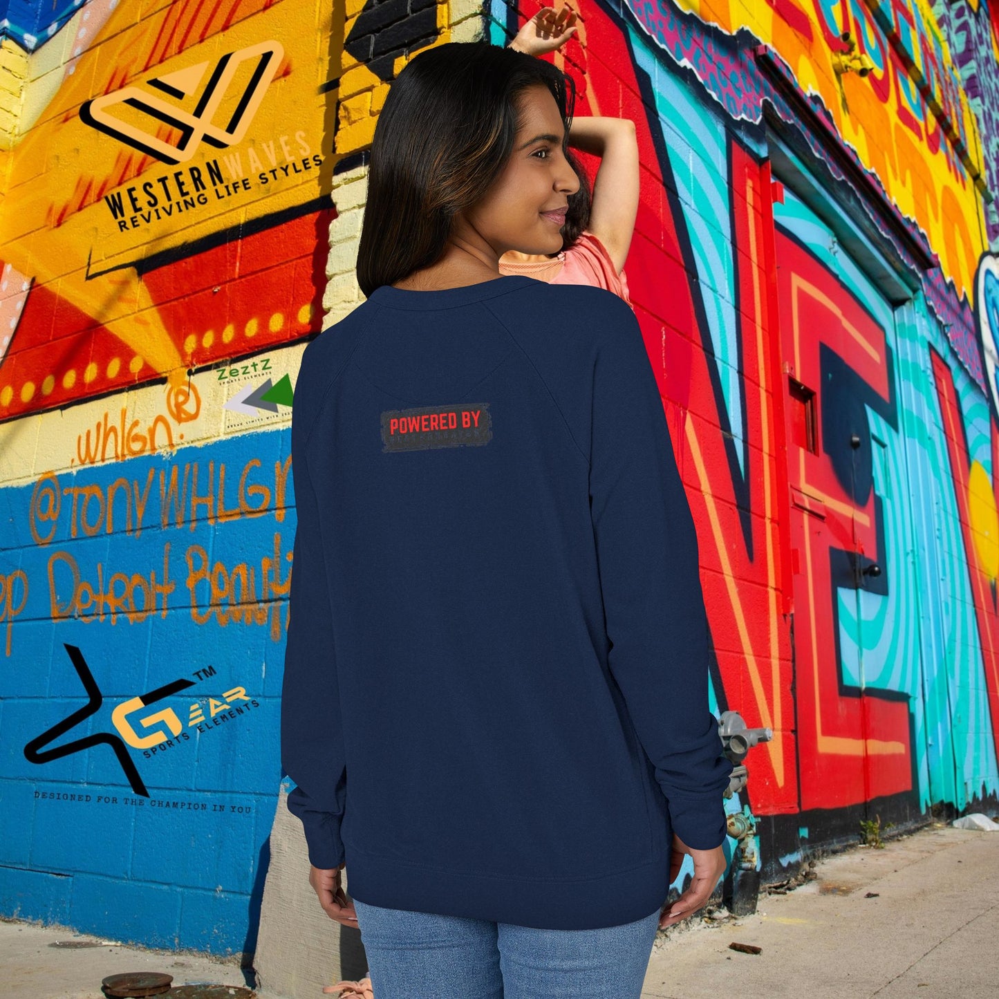 Unisex French Terry Raglan Crewneck_ 29 June 2025_ Limited Edition Vintage Motorcycle Apparel by WesternWaves: