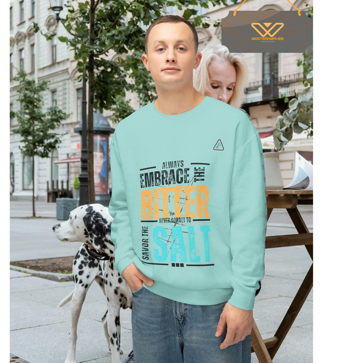 Unisex Lightweight Crewneck Sweatshirt_ N2 Series ULWCSS PT2WW005_Limited Edition Unparalleled Quality by WesternWaves: