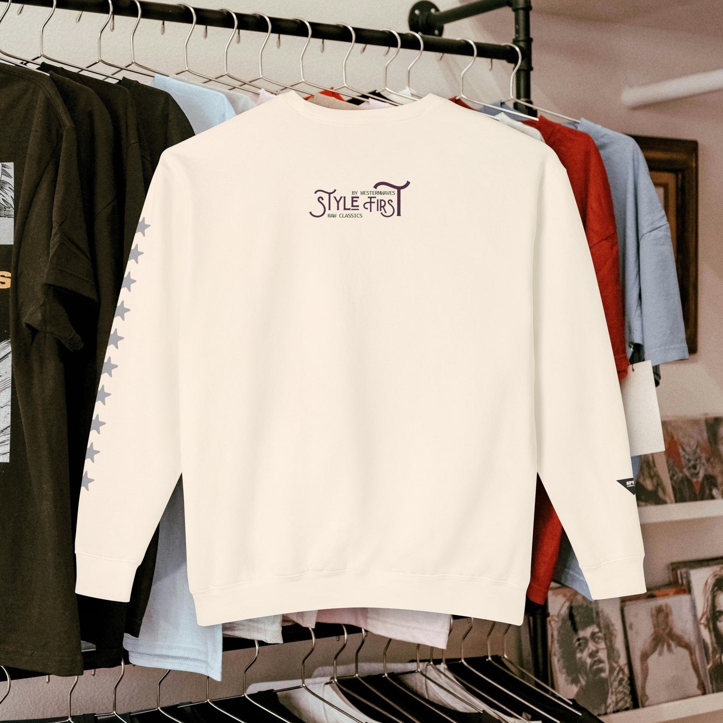 Unisex Lightweight Crewneck Sweatshirt_ N3+ Series ULWCSS PT2WW001_ Limited Edition by WesternWaves: