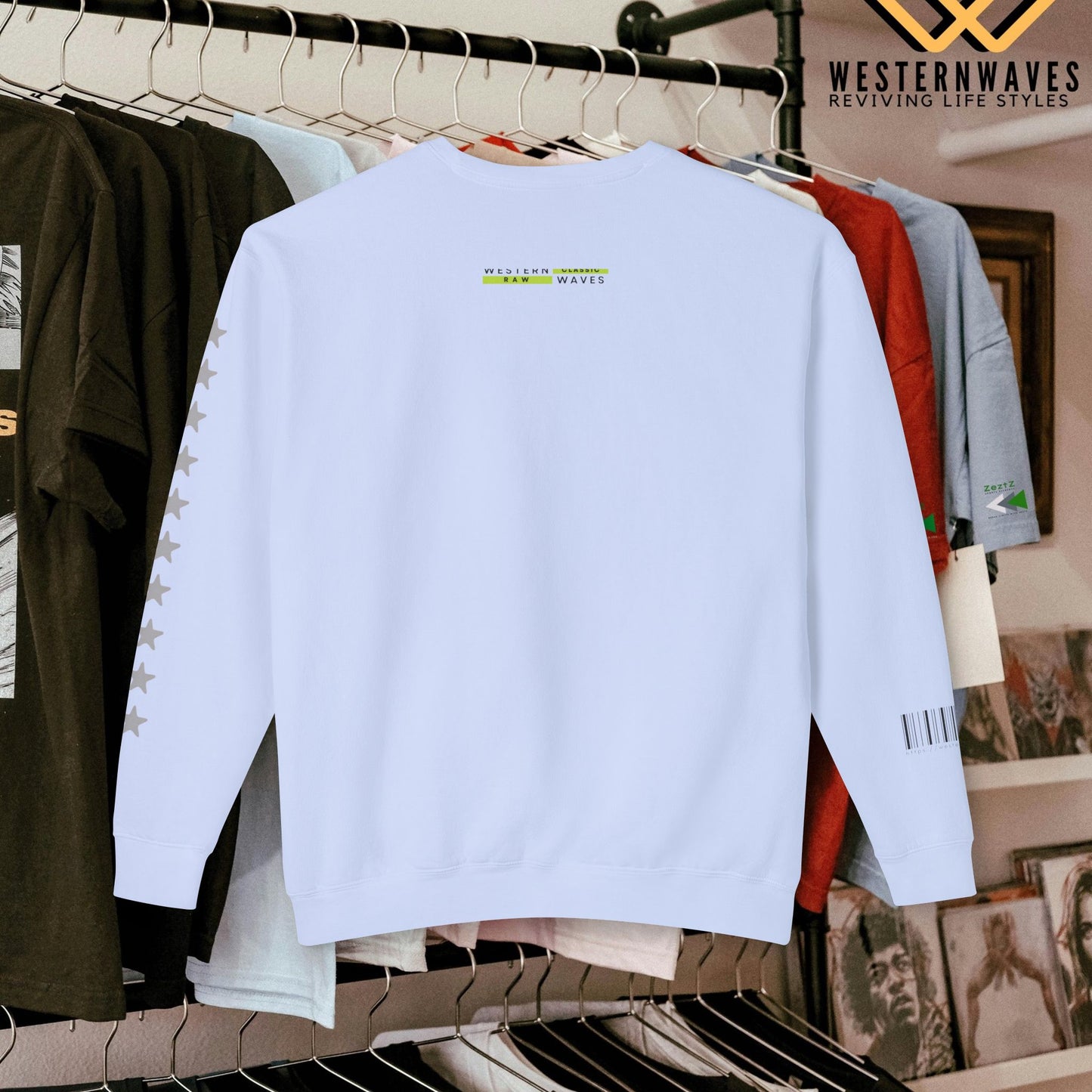 Unisex Lightweight Crewneck Sweatshirt_ N3+ Series ULWCSS PT2WW012_ Limited Edition Unparalleled Quality by WesternWaves: