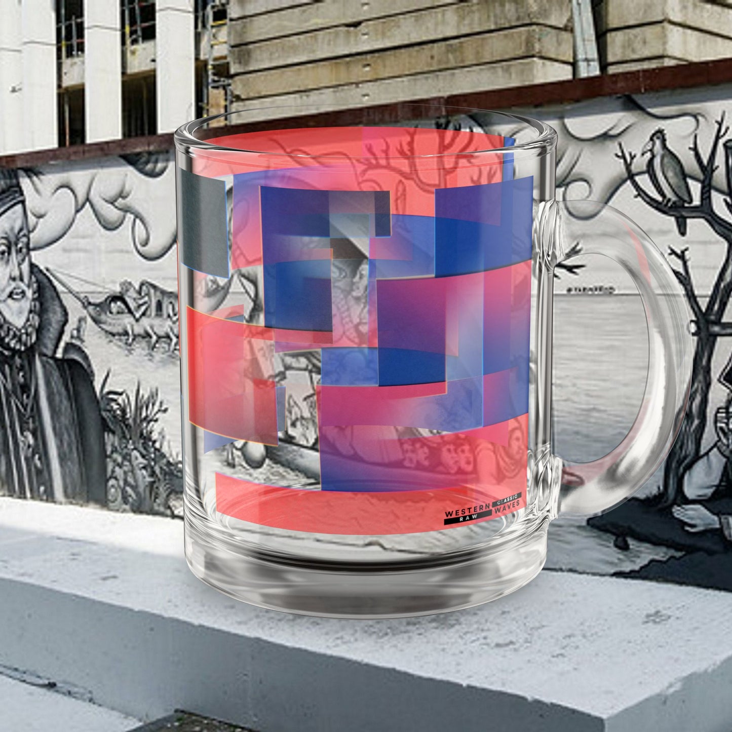 Glass Mug 10oz_ N7+ Series GMUG10OZ PT2WW001_ Limited Edition Coffee Cup for Creative Souls by WesternWaves: