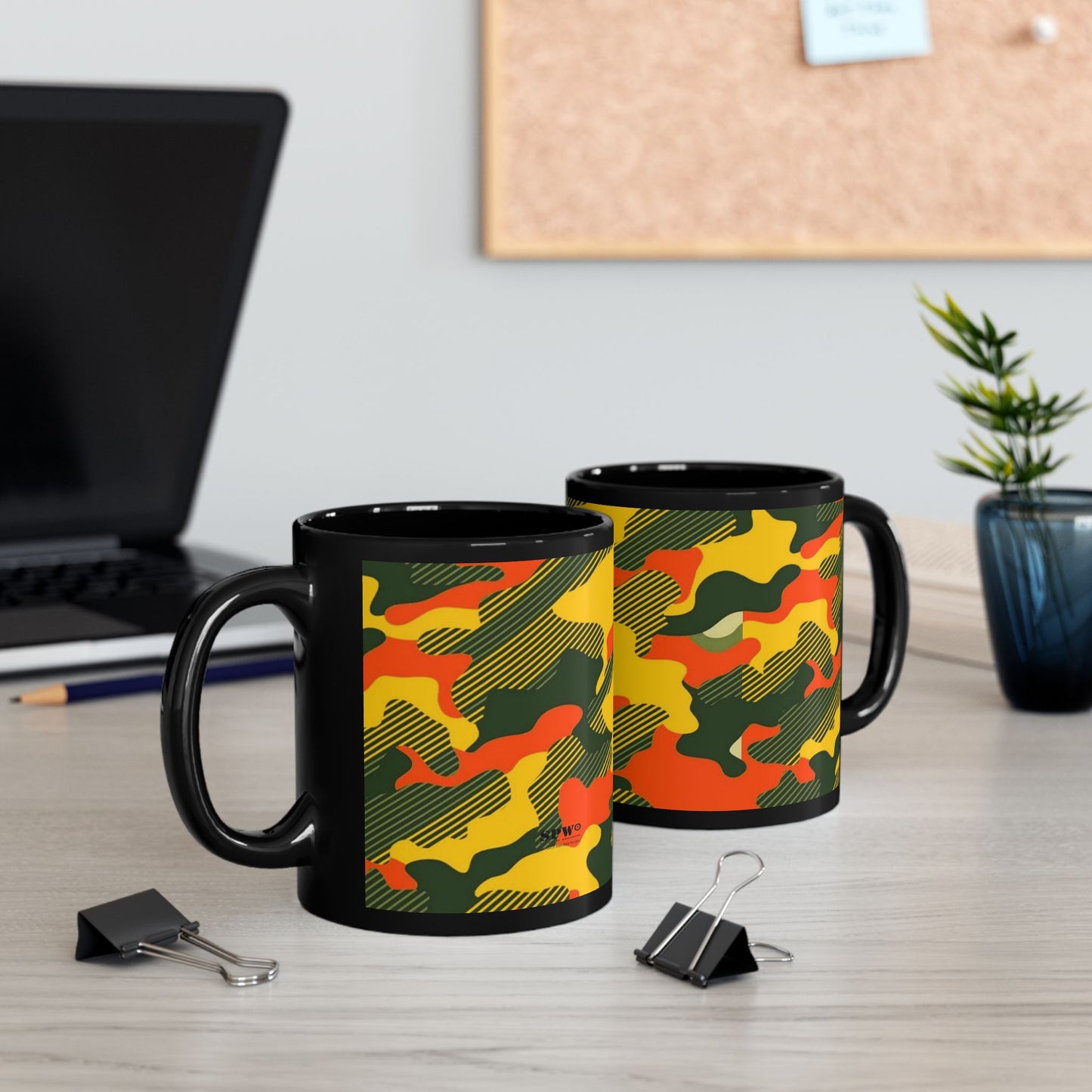 Black Mug (11oz, 15oz)_ N+ Series CBM PT2WW006_ Limited Edition Black Ceramic Mug by WesternWaves