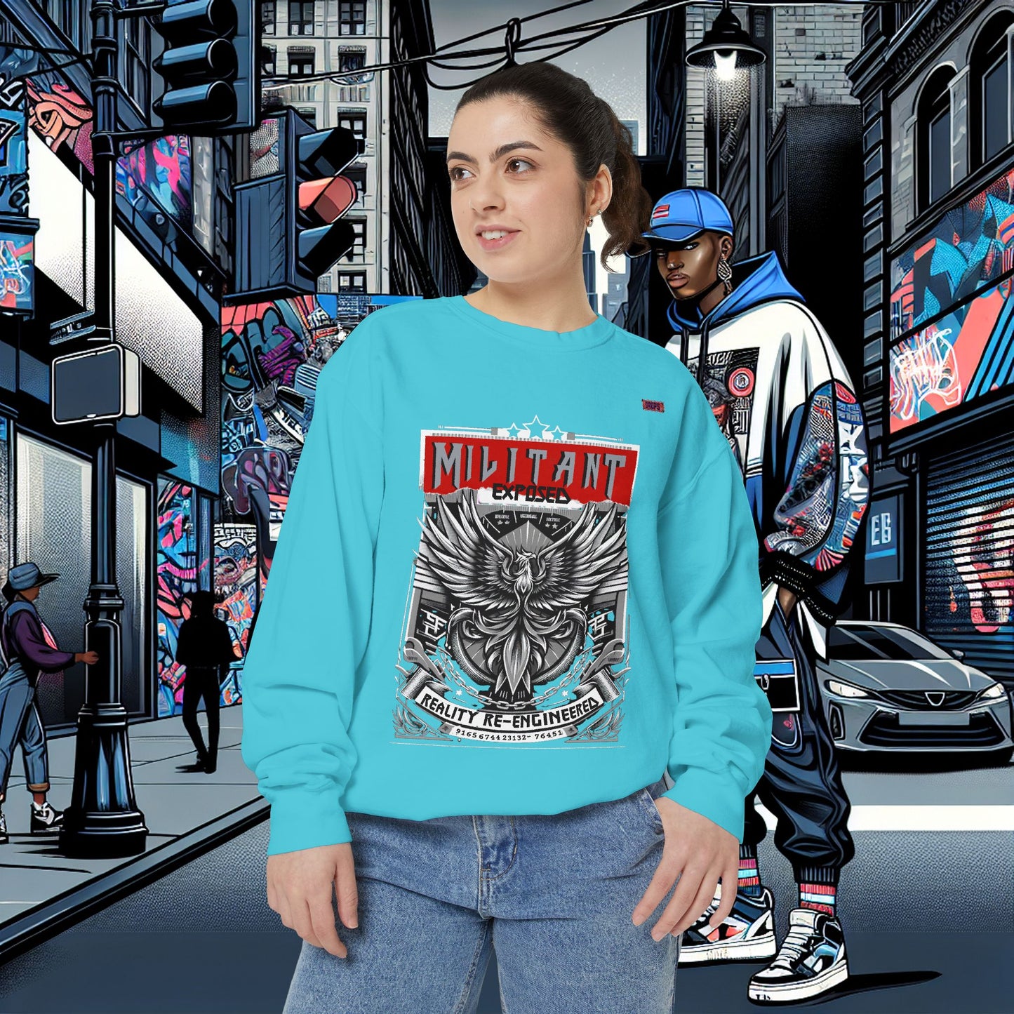 Unisex Garment-Dyed Sweatshirt_ N8+ Series SPW USMWSSFCNSS PT2WW001_ Limited Edition by WesternWaves: