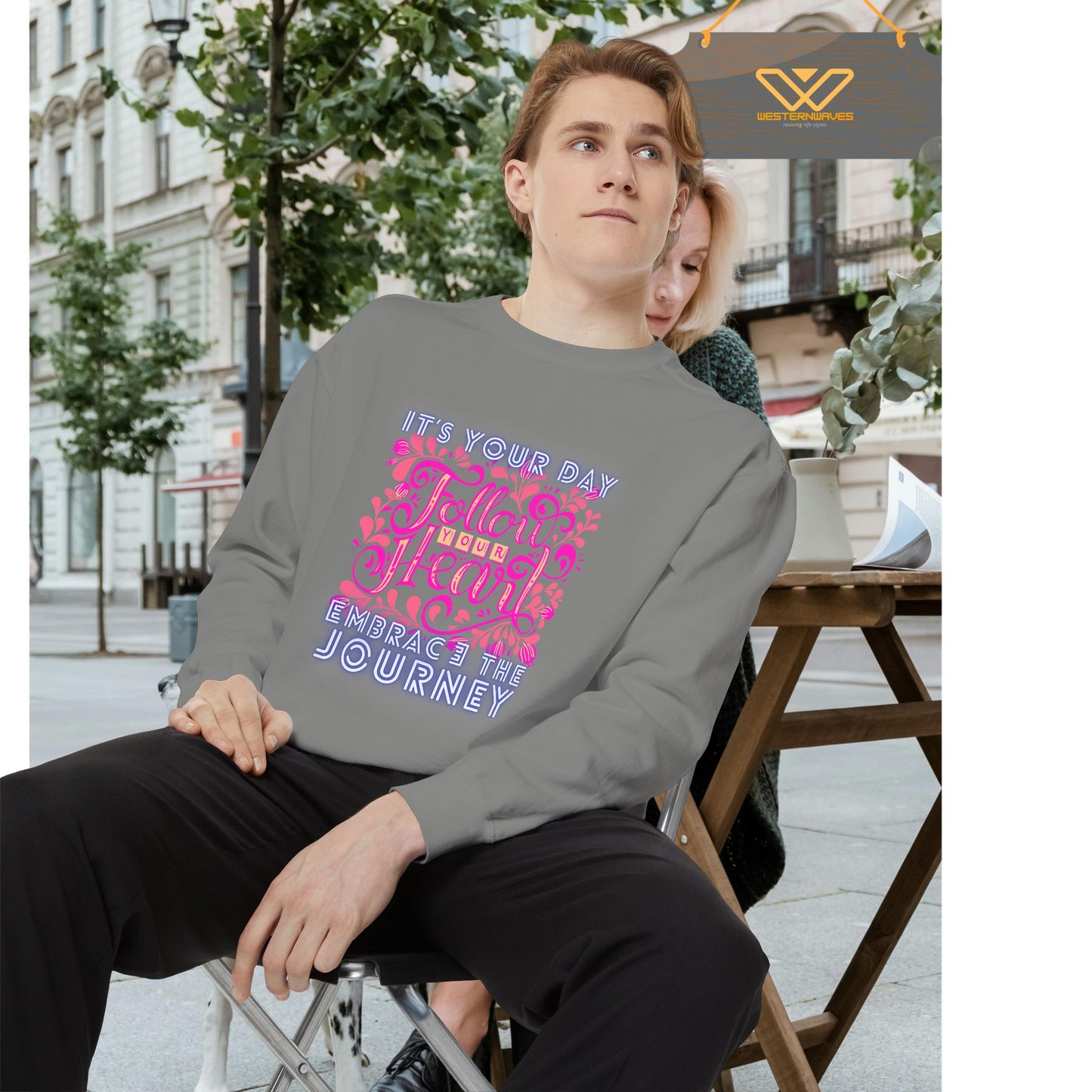 Unisex Garment-Dyed Sweatshirt_ N3+ Series UGDSS PT2WW001_ WesternWaves Limited Edition: