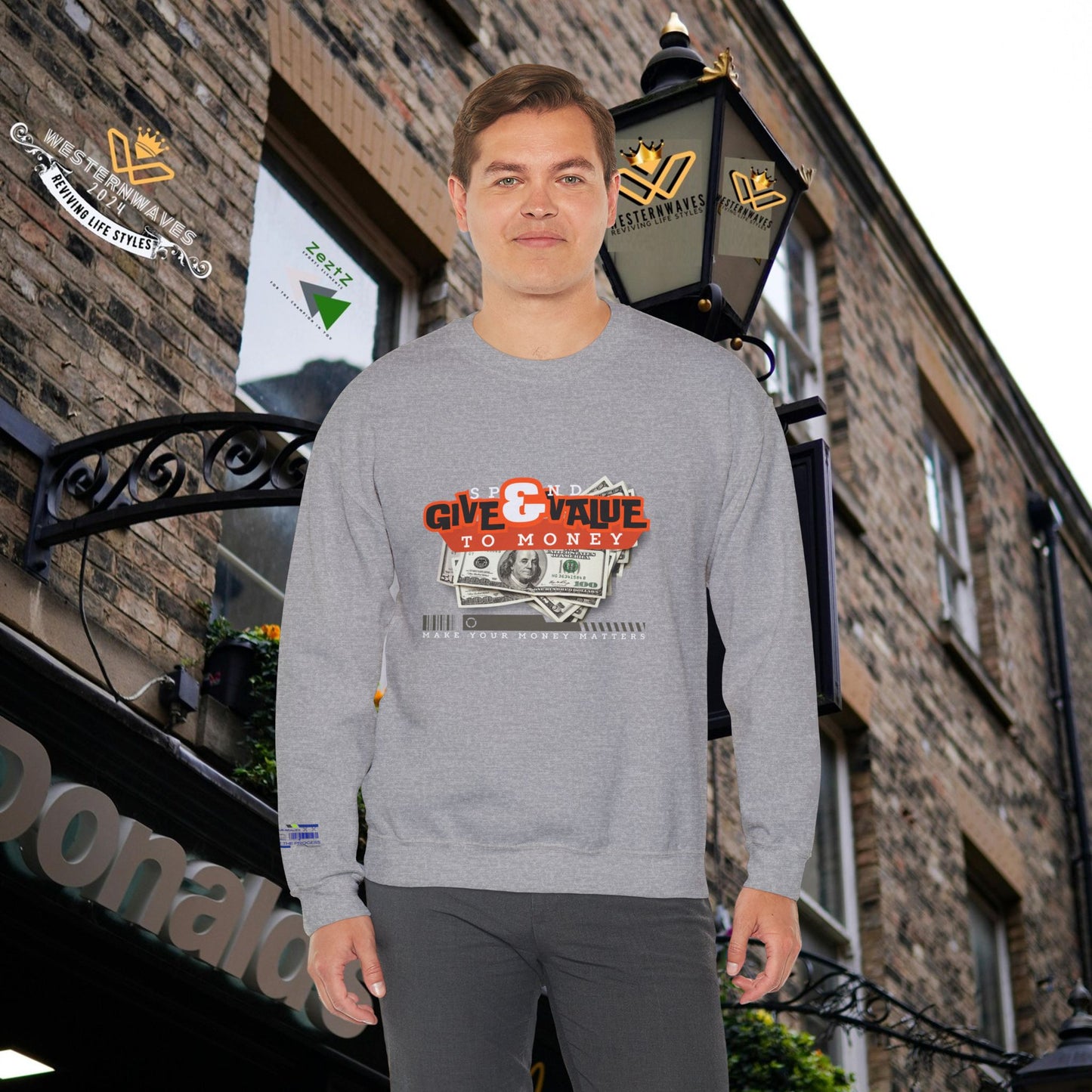 Unisex Heavy Blend™ Crewneck Sweatshirt_ N3+ Series UHBCSS PT2WW035_ Limited Edition Pure Luxury By WesternWaves: