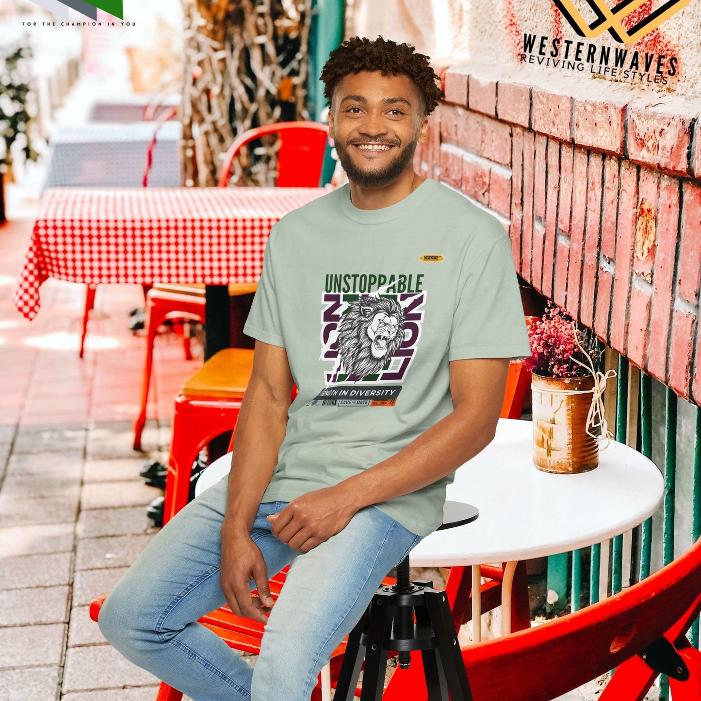 Unisex Garment-Dyed T-Shirt_ 26 June 2025_ Limited Edition Strength in Diversity by WesternWaves: