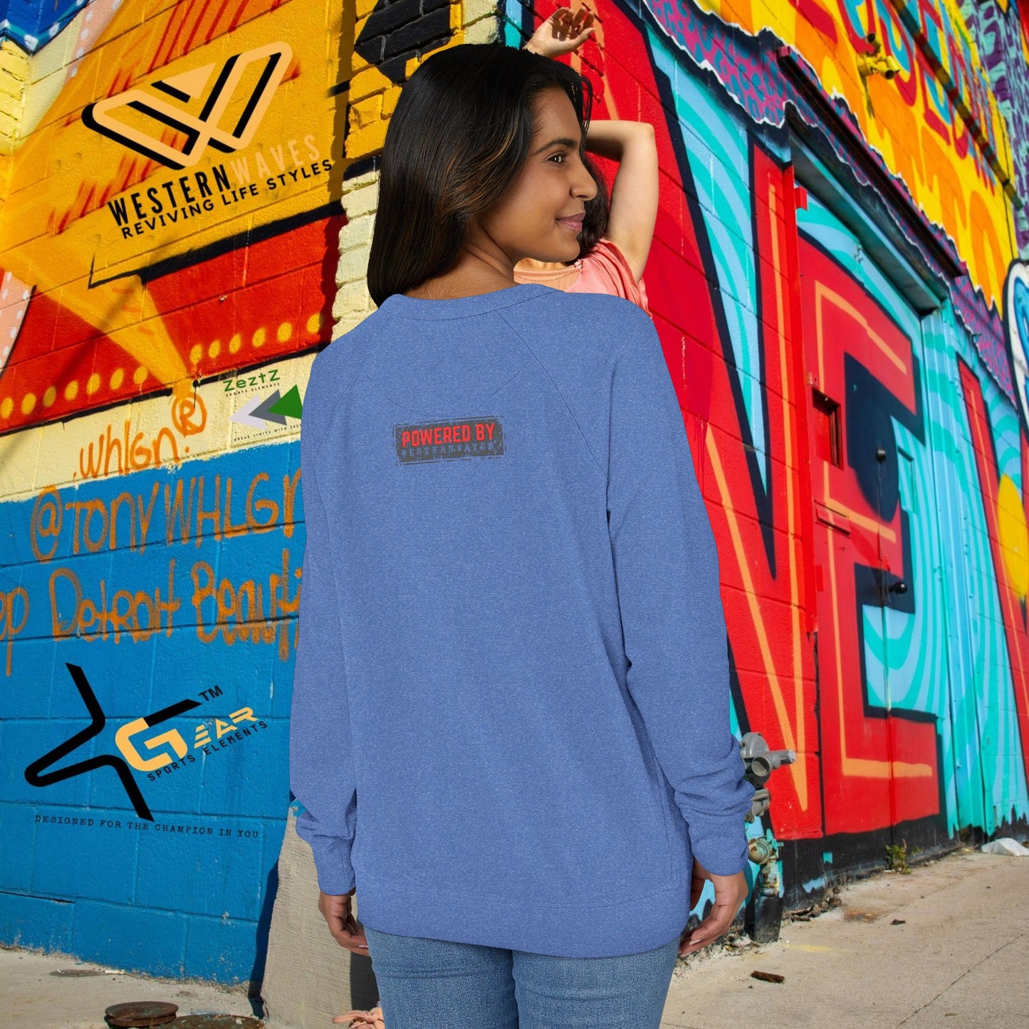 Unisex French Terry Raglan Crewneck_ 29 June 2025_ Limited Edition Vintage Motorcycle Apparel by WesternWaves: