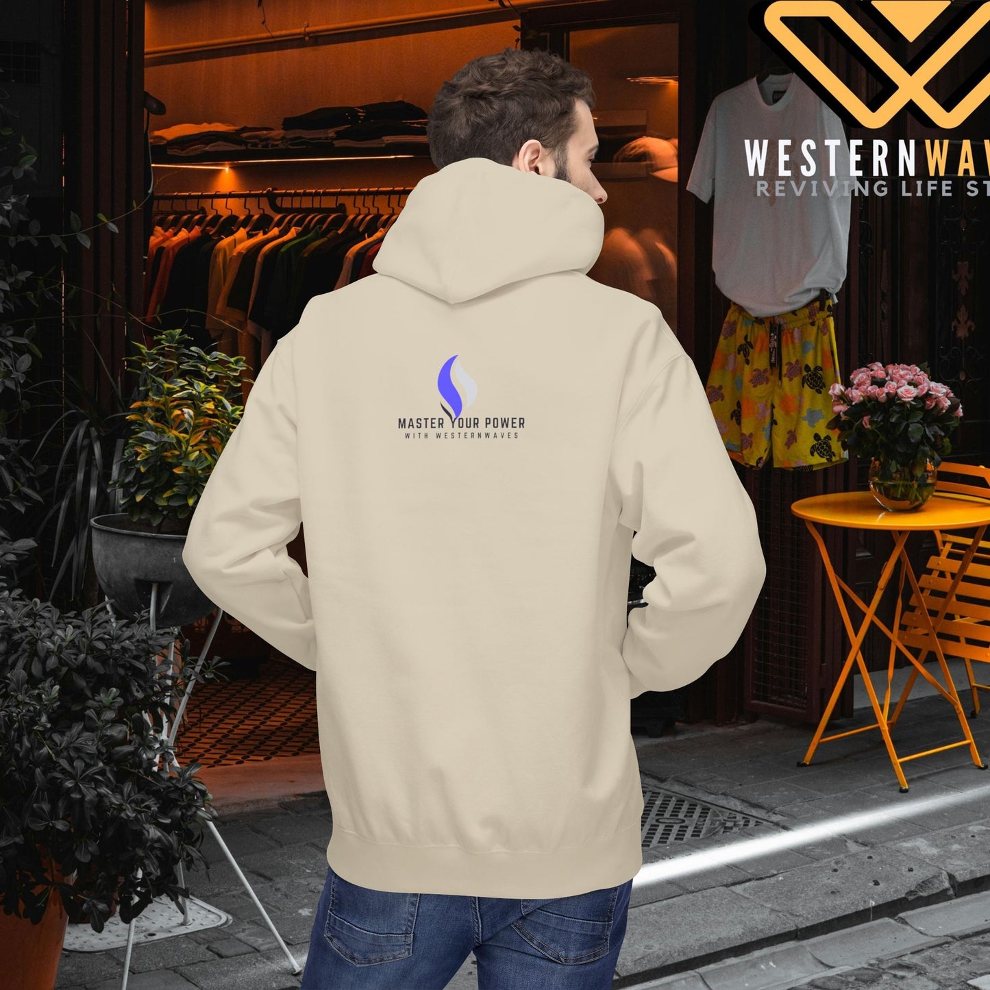 Unisex Midweight Softstyle Fleece Hoodie_ N3+ Series USMWSSFH PT2WW003_ Limited Edition Luxuriously Soft 100% Cotton Face by WesternWaves: