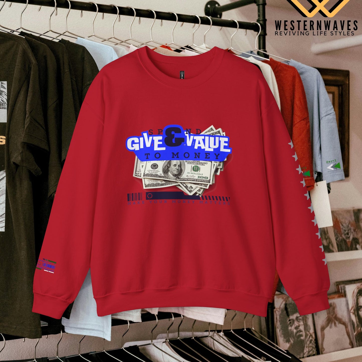 Unisex Heavy Blend™ Crewneck Sweatshirt_ N3+ Series UHBCSS PT2WW036_ Limited Edition Pure Luxury By WesternWaves: