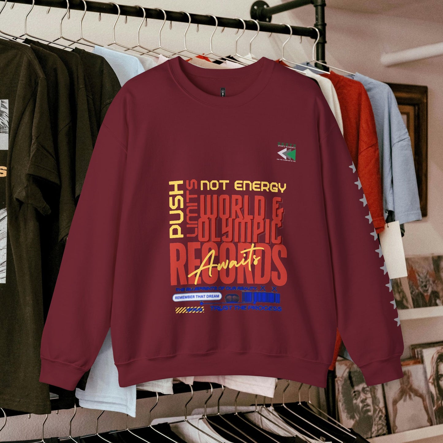 Unisex Heavy Blend™ Crewneck Sweatshirt_ N2 Sports Series UHBCSS PT2WW006_ Limited Edition ‘Zeztz’ Brand Sports Elements by WesternWaves: