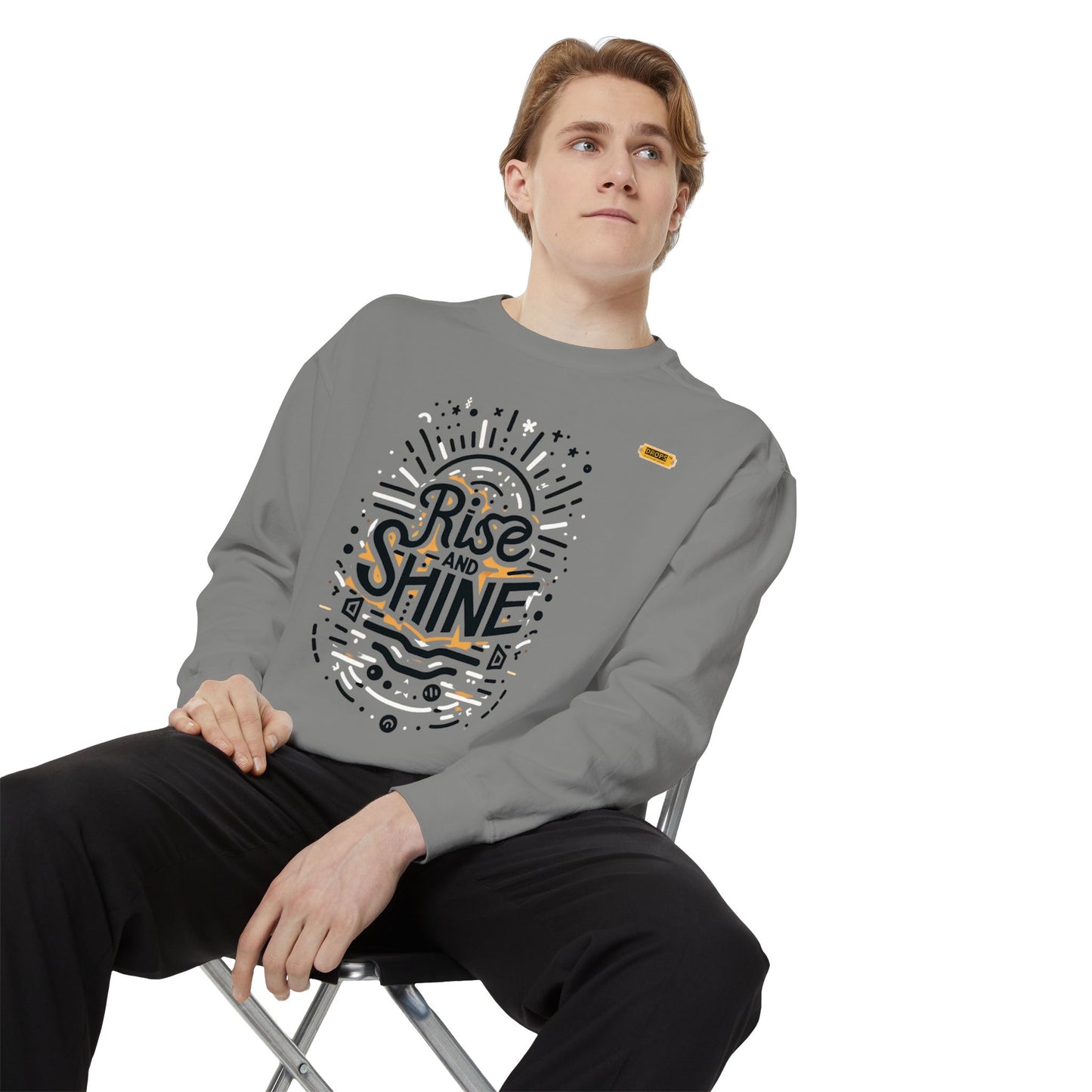 Motivational Unisex Garment-Dyed Sweatshirt, Cozy Pullover, Rise and Shine Apparel, Gift for Her, Inspirational Clothing