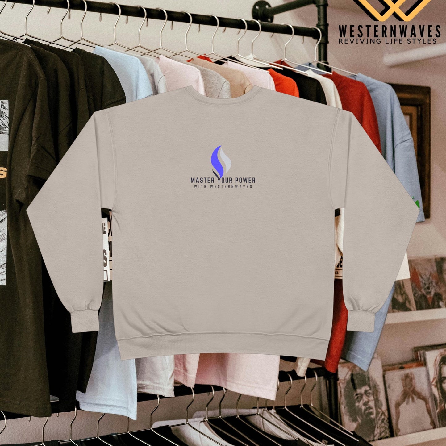 Unisex EcoSmart® Crewneck Sweatshirt_ N3+ Series USESCNSS PT2WW001_ Limited Edition Perfect Blend of Comfort, Style, & Sustainability by WesternWaves: