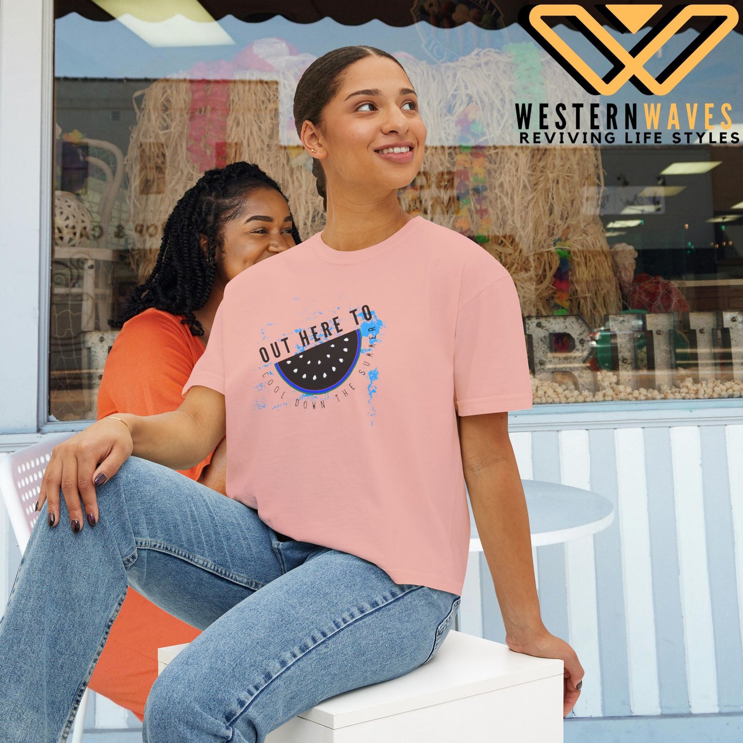 Women's Boxy Tee – N Series WBTEE PT2WW003_ limited edition Ethical Cotton Comfort by WesternWaves: