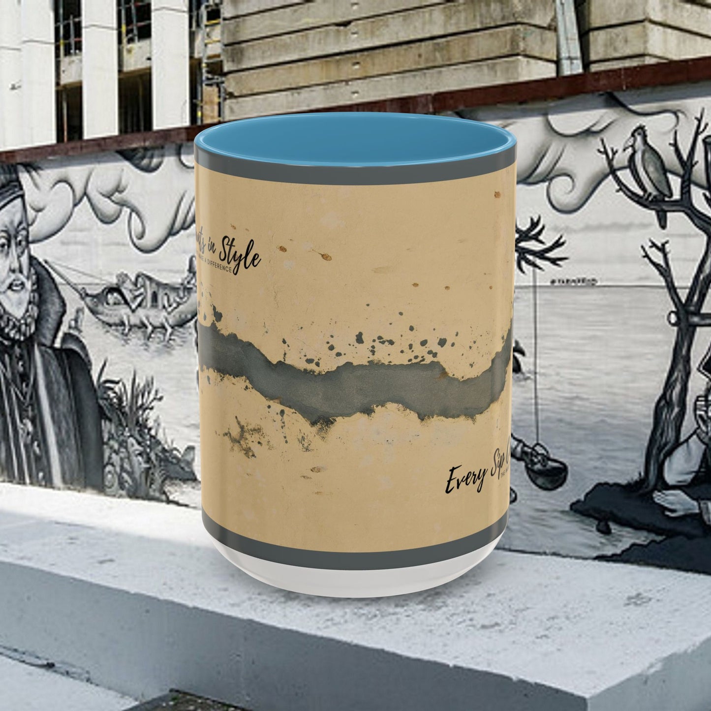 Accent Coffee Mug (11, 15oz) _ N3+ Series ACMUG PT2WW005_ Limited Edition Blend Style & Functionality by WesternWaves: