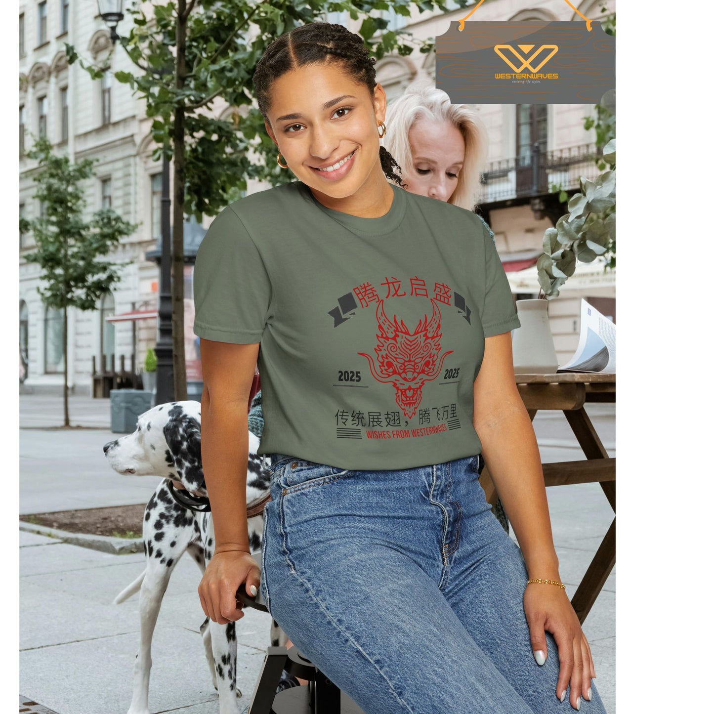 Unisex Garment-Dyed T-shirt_ N3+ Series USGDTS PT2WW003_ Comfort Colors 1717_ ‘Election America’ Limited Edition Fusion of Style For Chinese New Year Celebrations by WesternWaves: