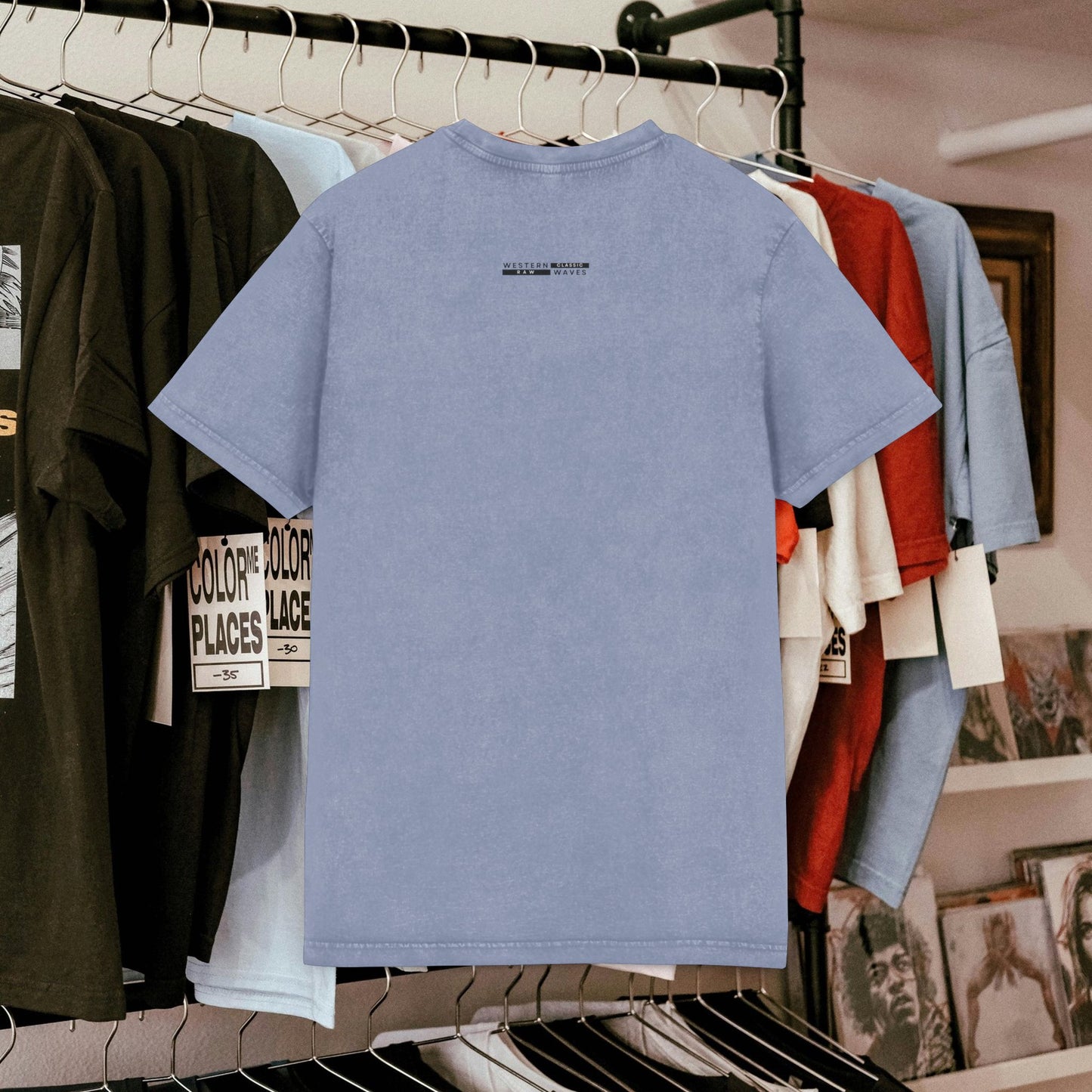 Unisex Vintage Acid Washed Freedom Tee – N6+ Series VAWFTEE PT2WW001_ Limited Edition by WesternWaves_